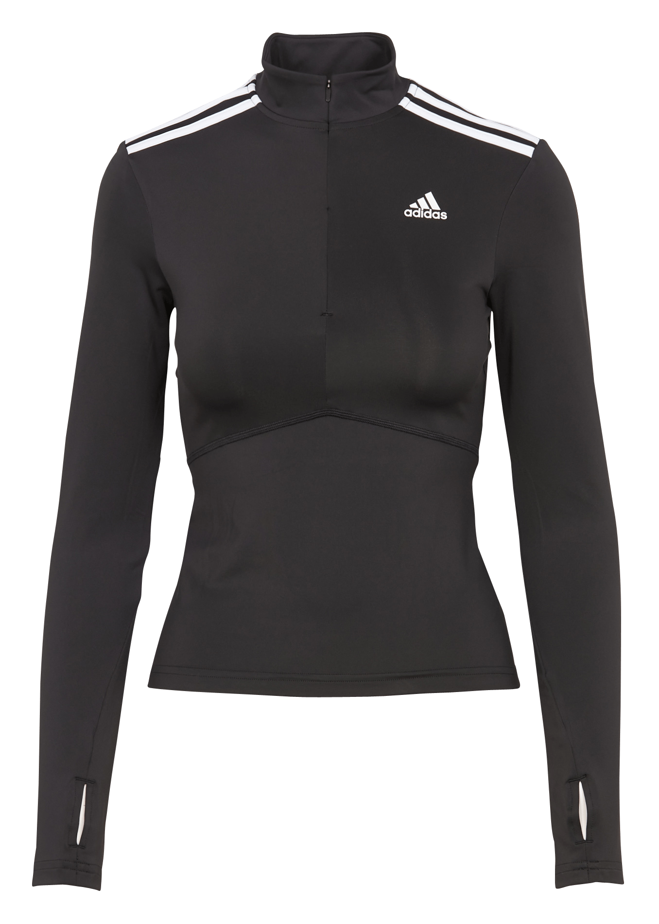 Camiseta Con Cuello Alto Y Cremallera Black Adidas - Mujer | Place des  Tendances