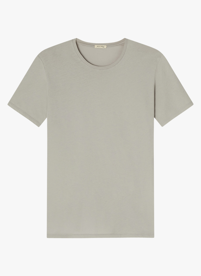 AMERICAN VINTAGE Camiseta regular fit de algodón con cuello redondo en plata
