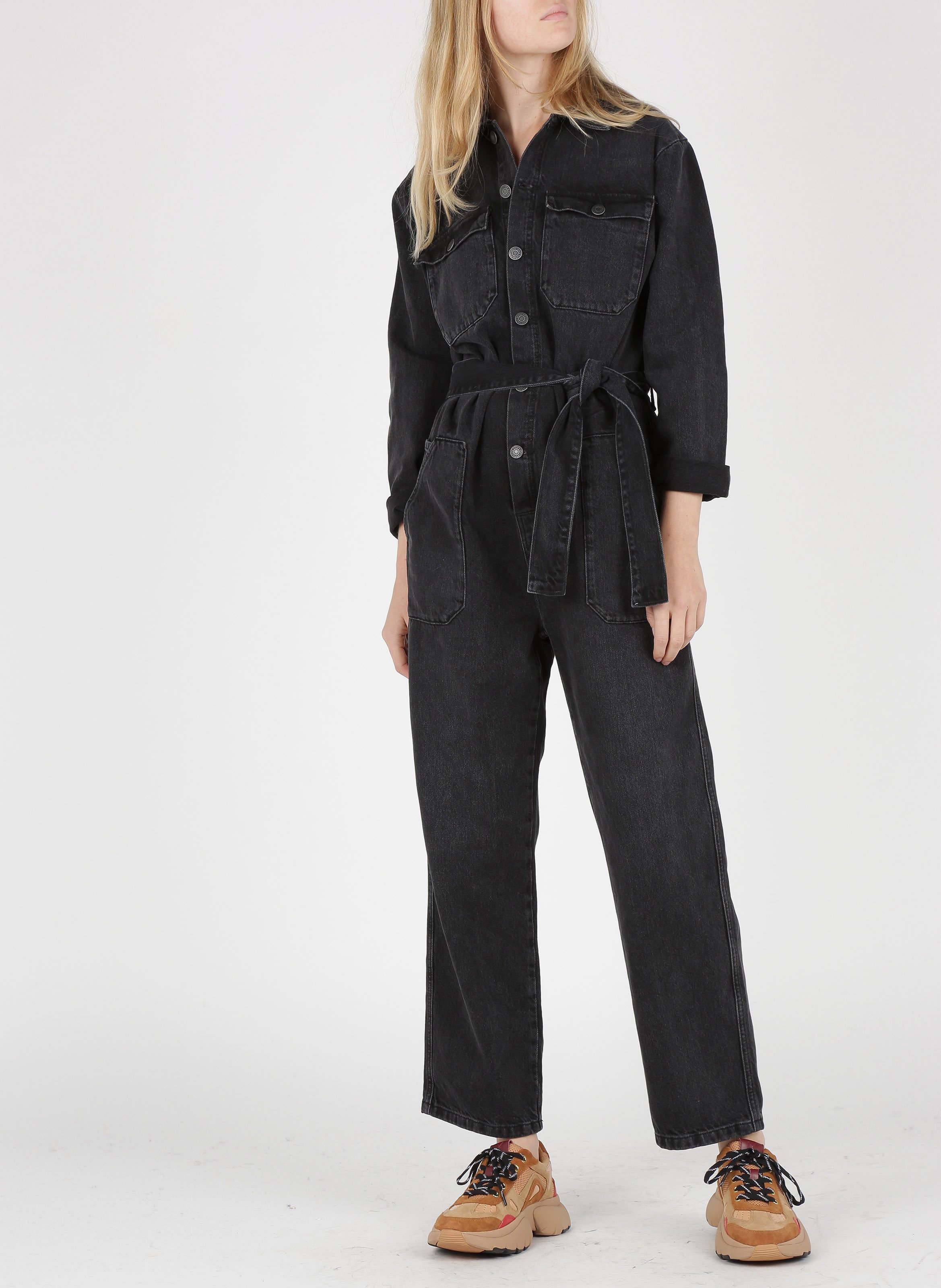 Mono Vaquero Con Cuello Clásico Y Cinturón Black Poivre Et Sel American  Vintage - Mujer | Place des Tendances