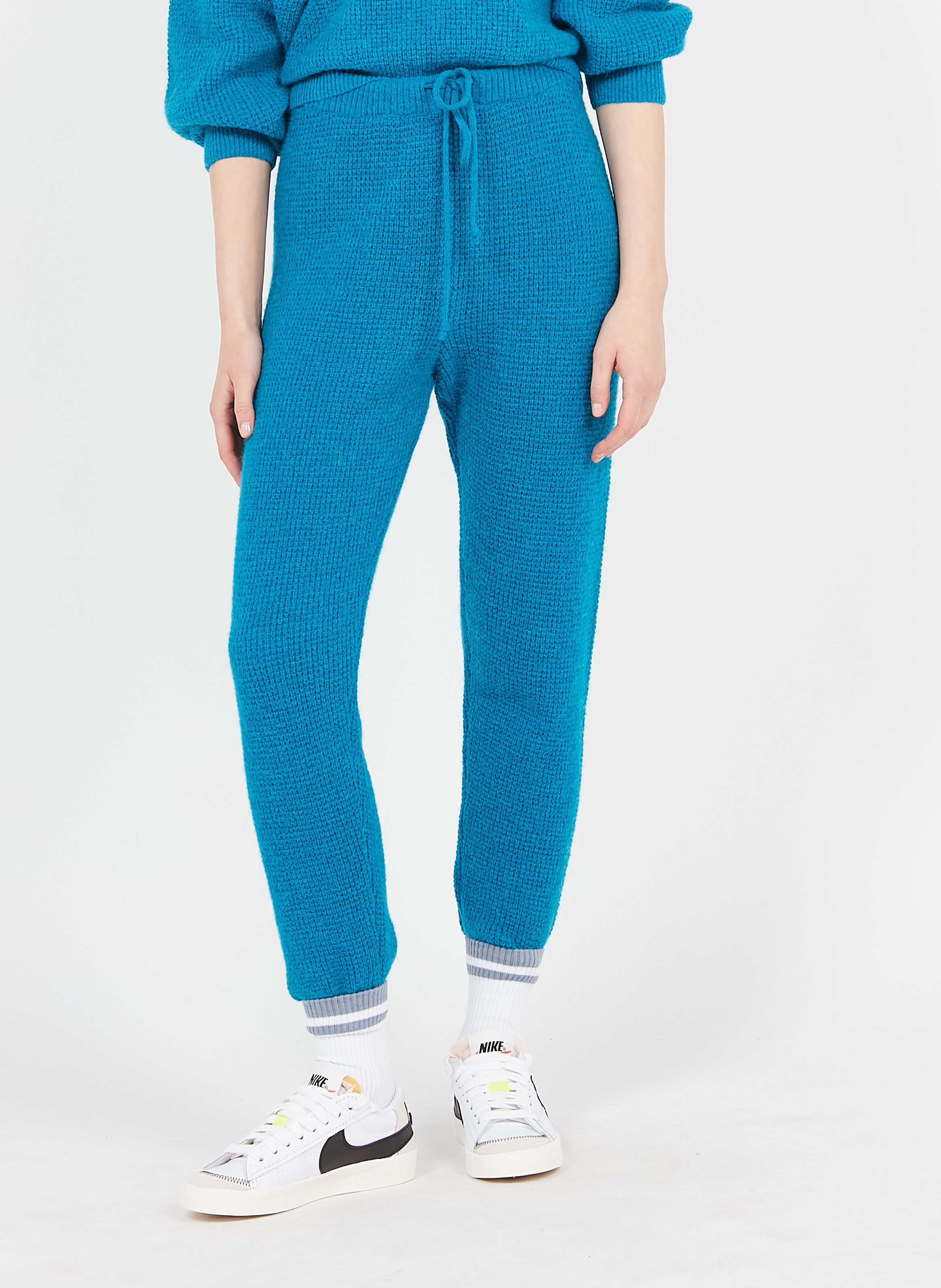 Pantalón De Jogging De Talle Alto De Lana Merina Y Alpaca Bleu Pacific  American Vintage - Mujer | Place des Tendances