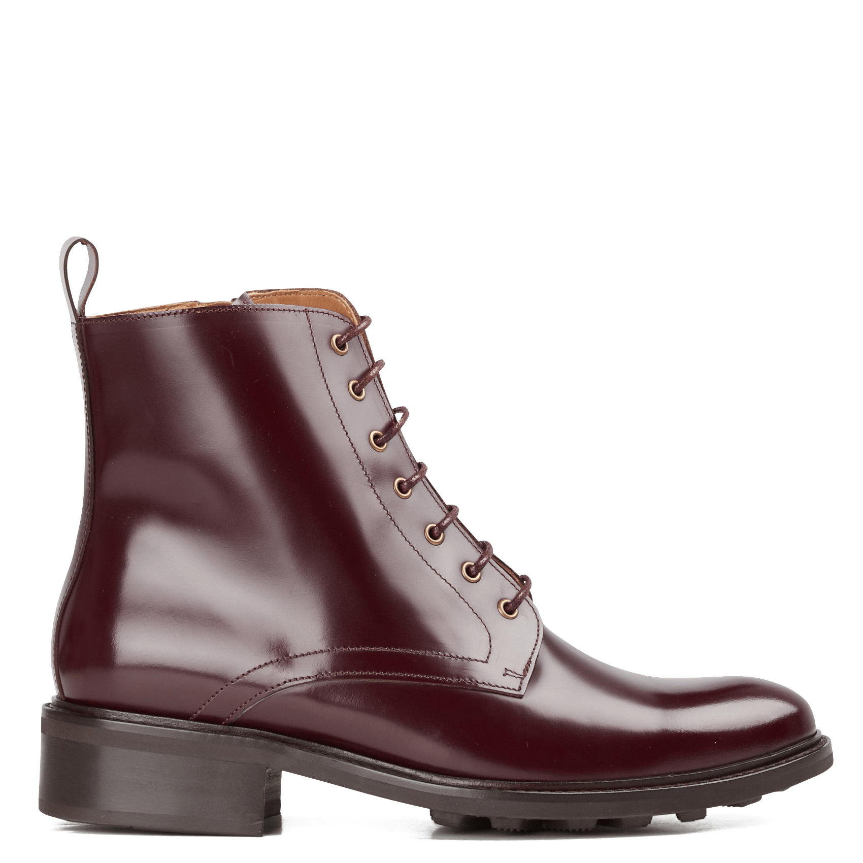 Botines De Piel Con Cordones Bordeaux Anthology Paris - Mujer | Place des  Tendances