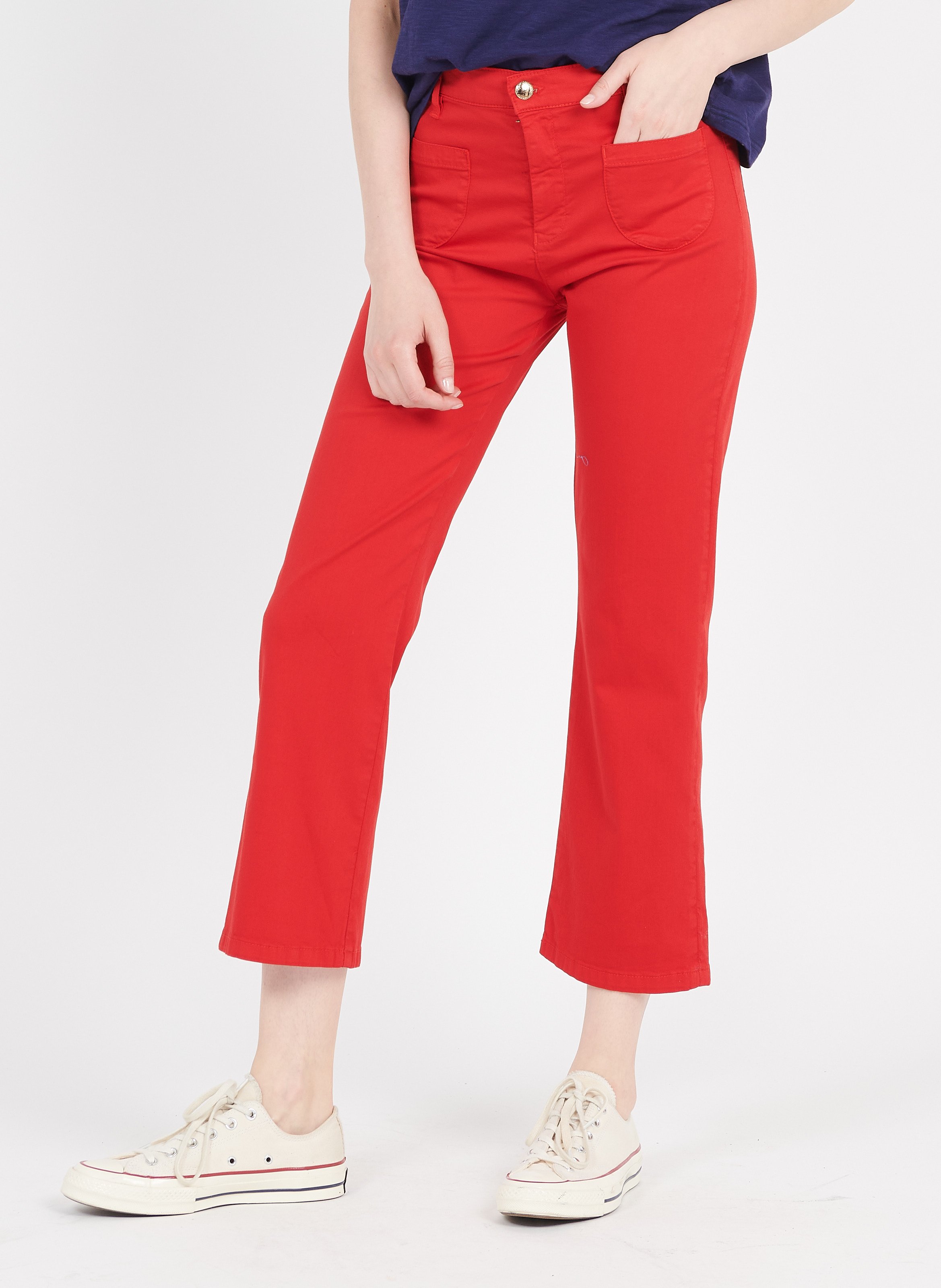 Pantalón Flare De Algodón Rouge Antoine \u0026 Lili - Mujer | Place des Tendances