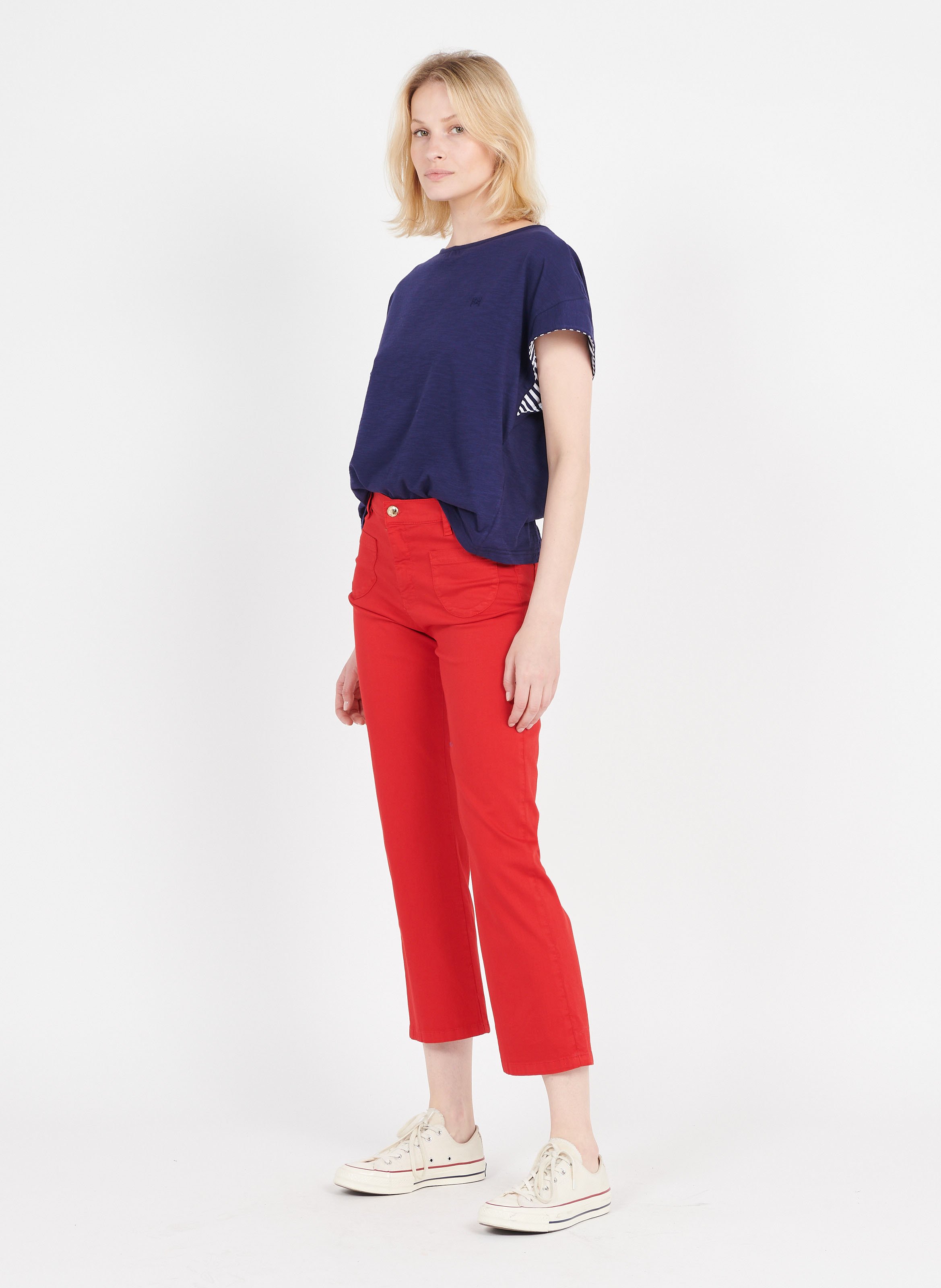 Pantalón Flare De Algodón Rouge Antoine \u0026 Lili - Mujer | Place des Tendances