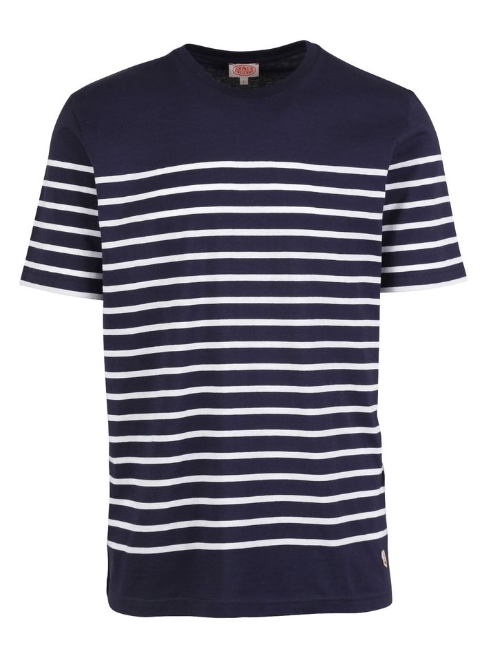 ARMOR LUX Camiseta regular fit de algodón con cuello redondo en azul