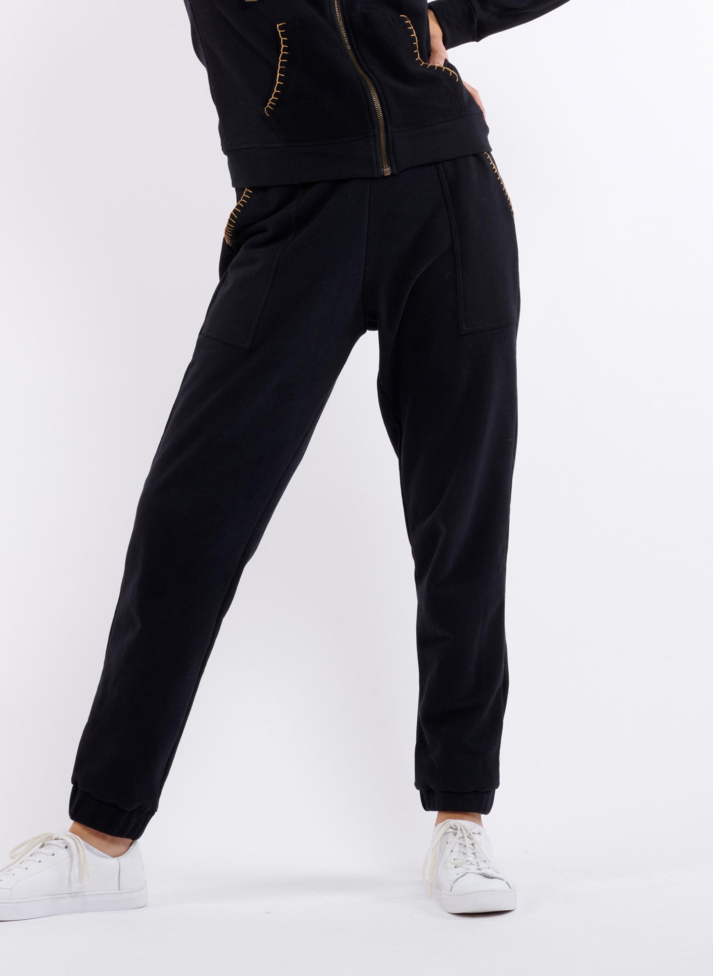 Pantalón De Jogging Recto De Algodón Noir Banana Moon - Mujer | Place des  Tendances