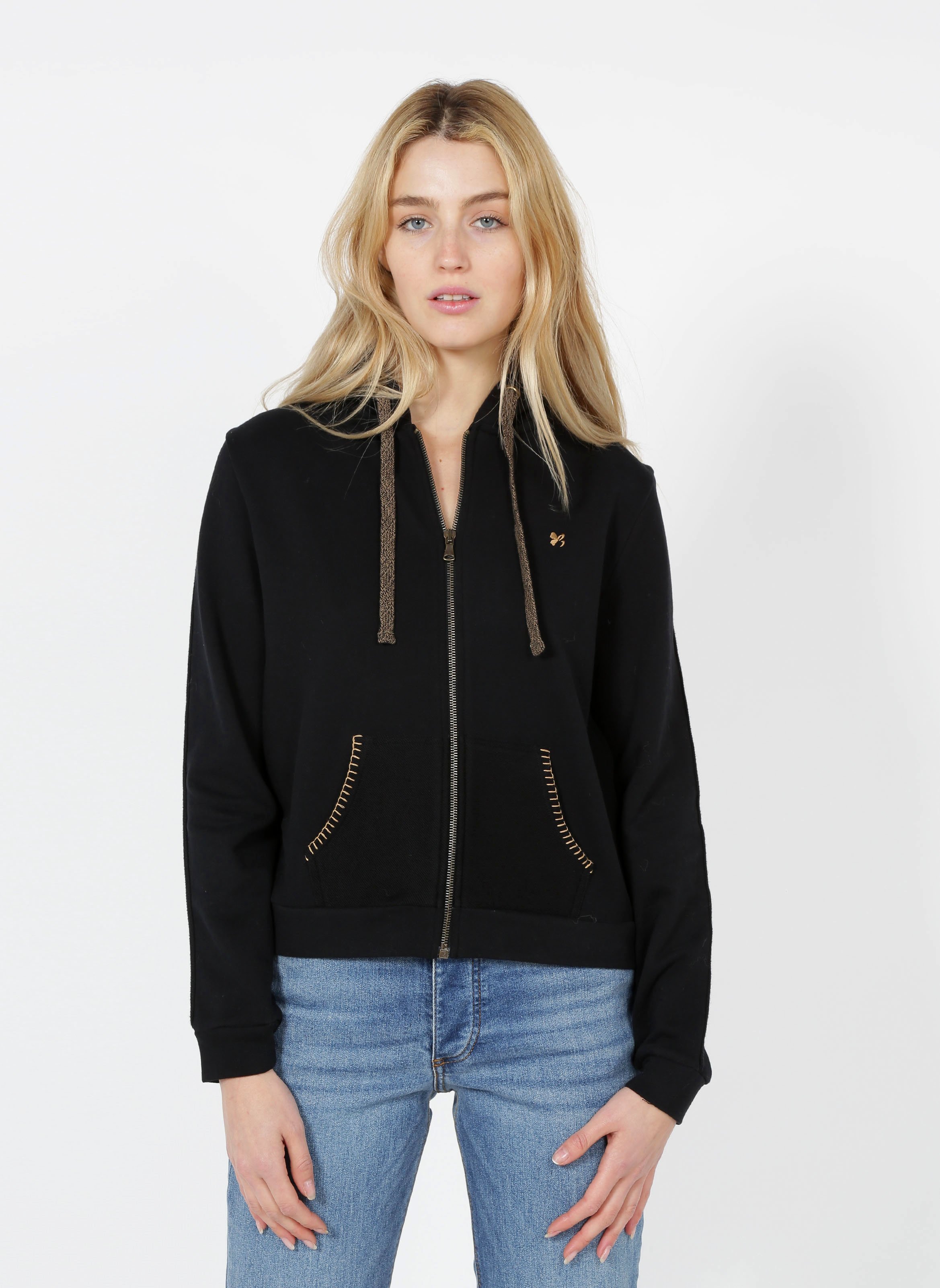 Sudadera De Algodón Con Capucha Noir Banana Moon - Mujer | Place des  Tendances