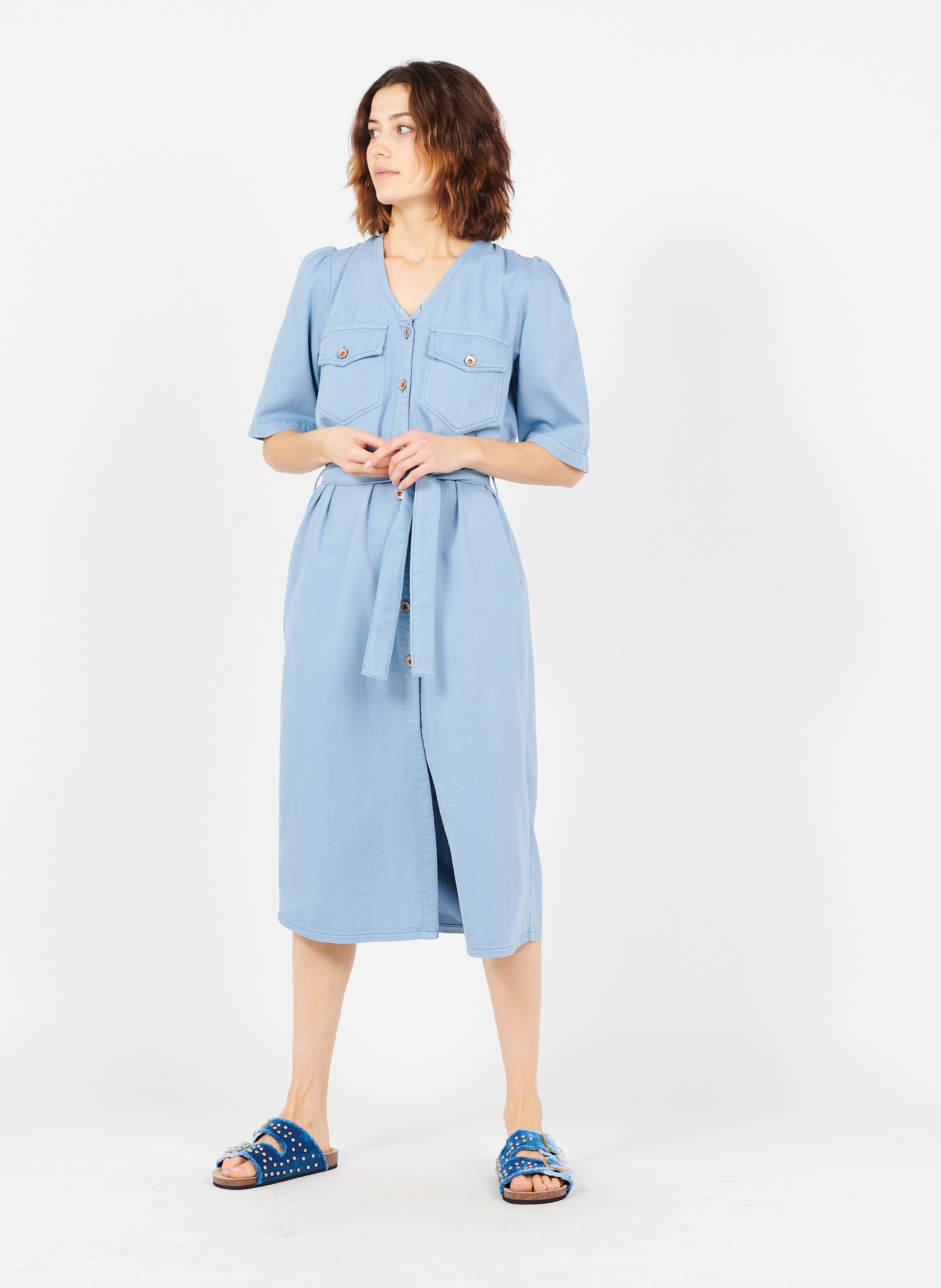 Vestido vaquero largo con escote en V para mujer, prenda elegante de estilo  Vintage, 5XL, AQ753|Vestidos| - AliExpress
