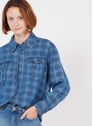 BERENICE DENIM CHECK Vaqueros brut