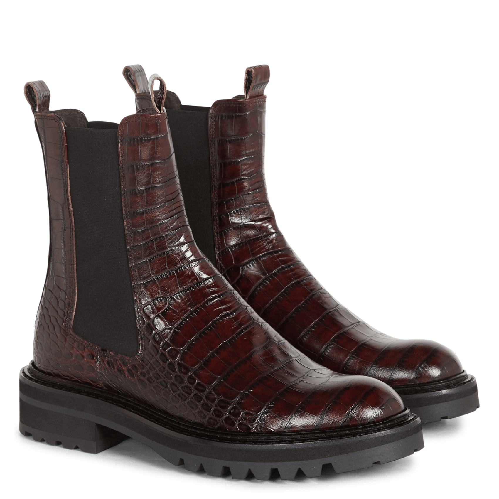 Botines Chelsea De Piel Cocodrilo T Moro Luisiana Croco Bi - Mujer | Place des