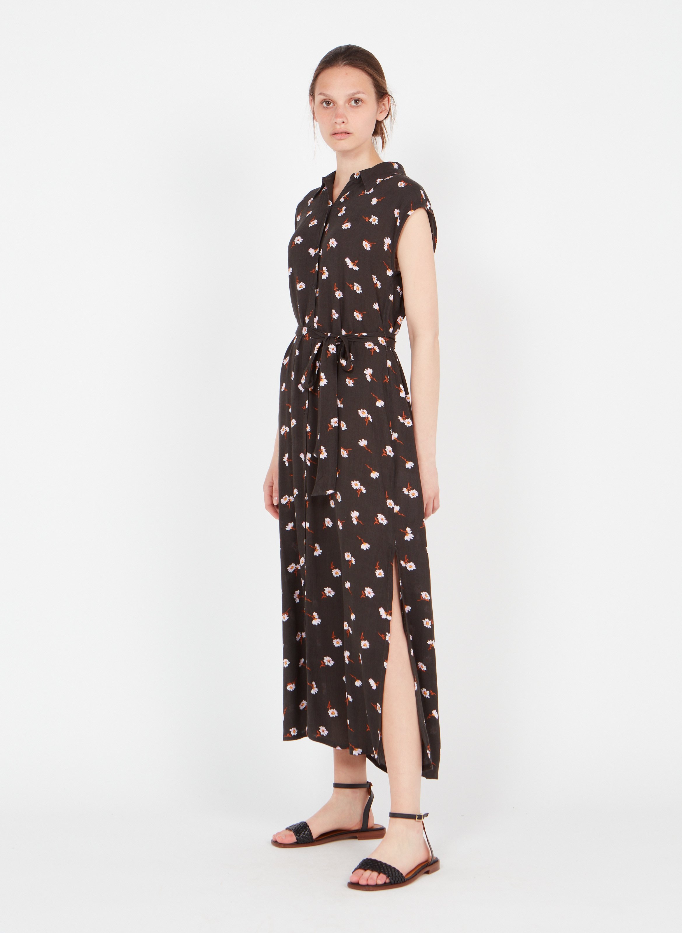 Vestido Camisero Largo Estampado Off Black Billabong - Mujer | Place des  Tendances