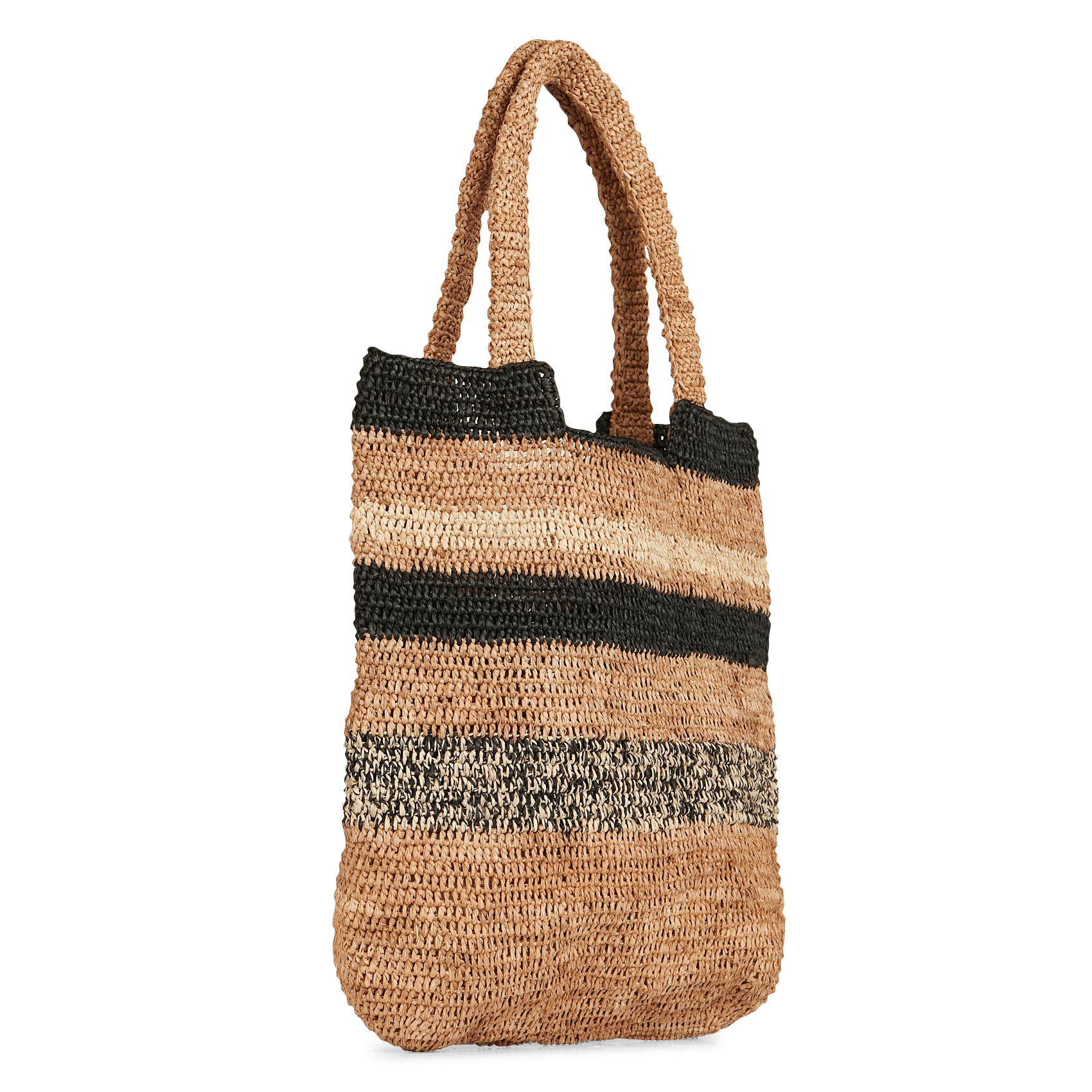 Bolso Shopper De Rafia A Rayas The-naturel-noir Camalya - Mujer | Place des  Tendances