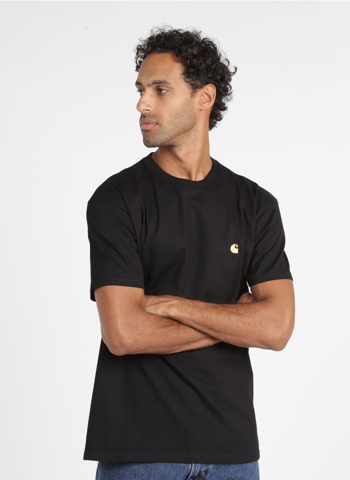 CARHARTT WIP Camiseta loose fit de algodón con cuello redondo y logo en negro