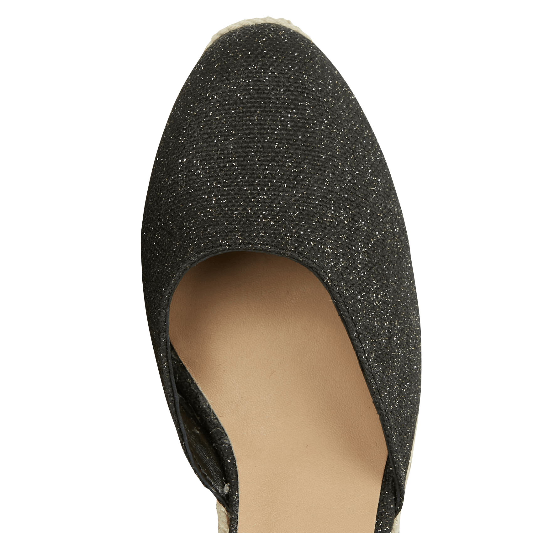 Alpargatas De Lino Con Cuña Negro/oro Place des Tendances