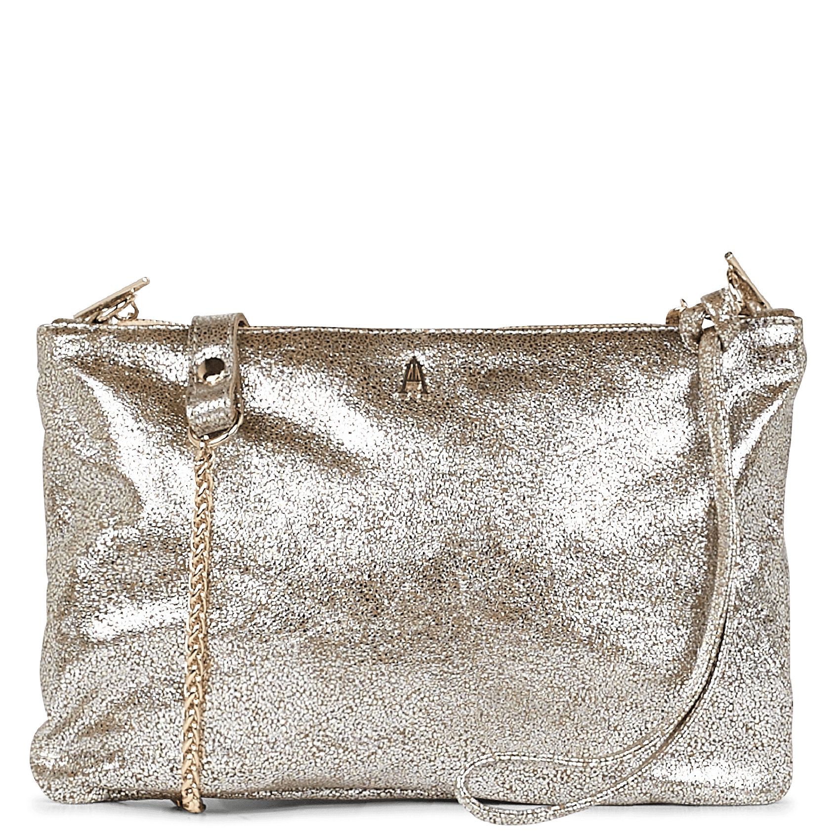 Bolso Pequeño De Piel Metalizada Sésame Craie - Mujer | Place des Tendances