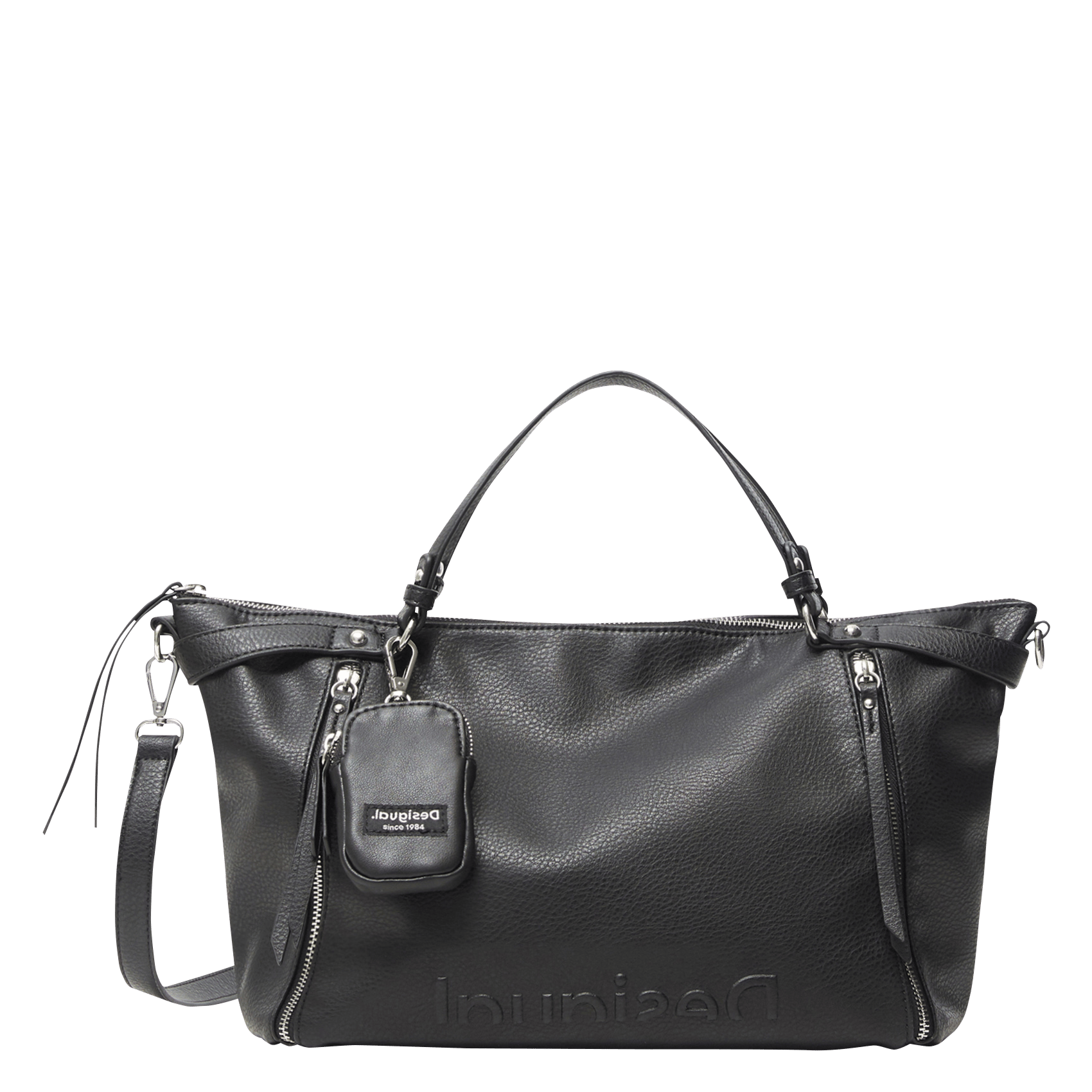 Bolso Shopper Con Cremallera Noir Desigual - Mujer | Place des Tendances