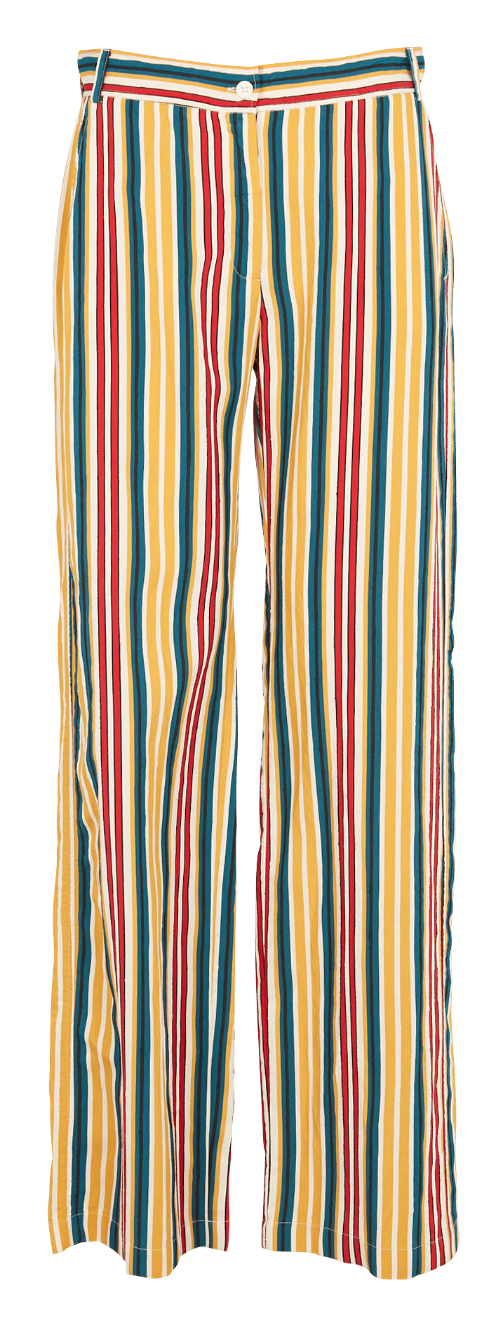 Pantalón Ancho De Algodón A Rayas Jaune / Rouge / Bleu Multico Diega -  Mujer | Place des Tendances