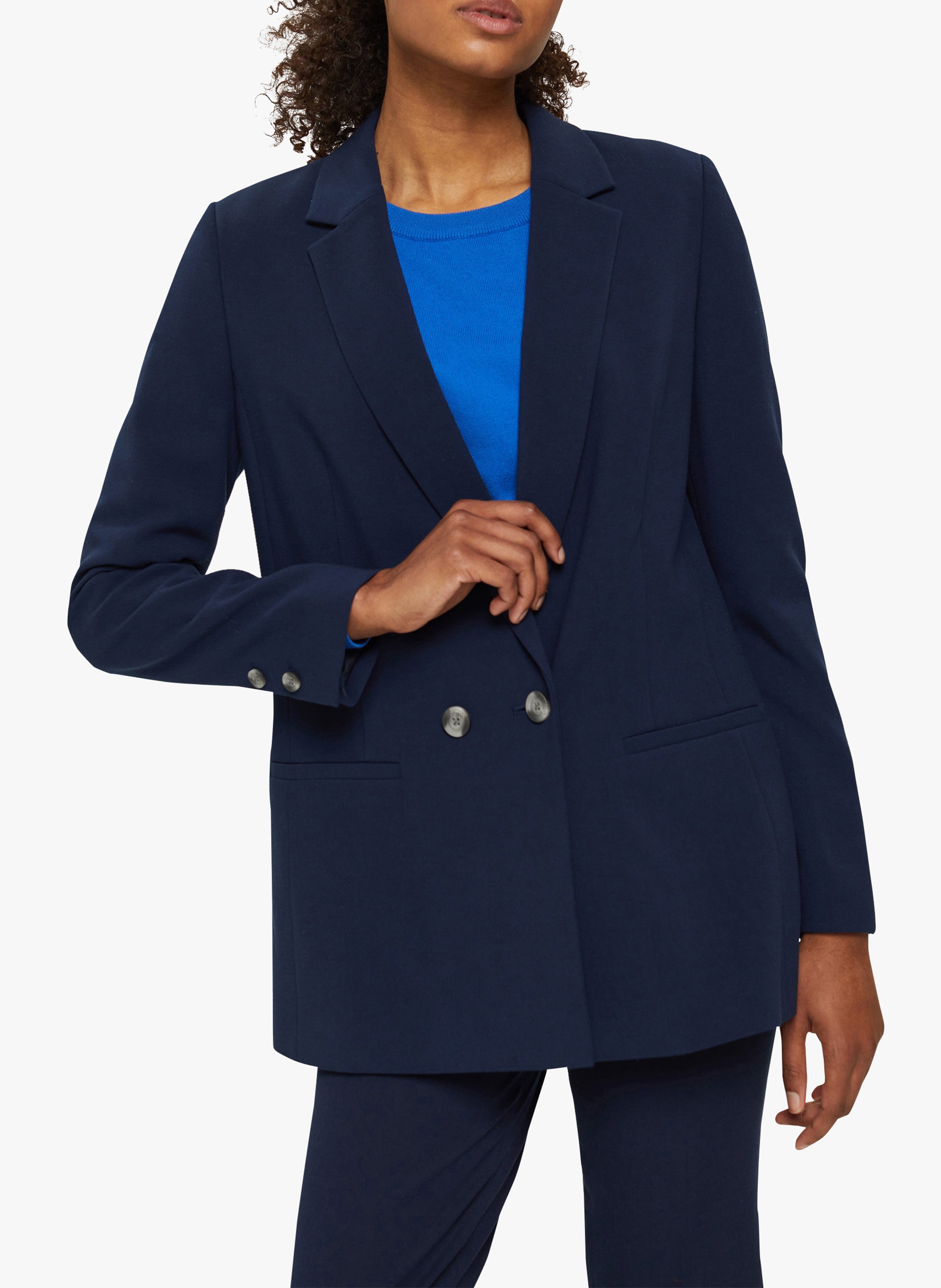 Blazer Desenfadada Con Botonadura Cruzada Navy Esprit - Mujer | Place des  Tendances