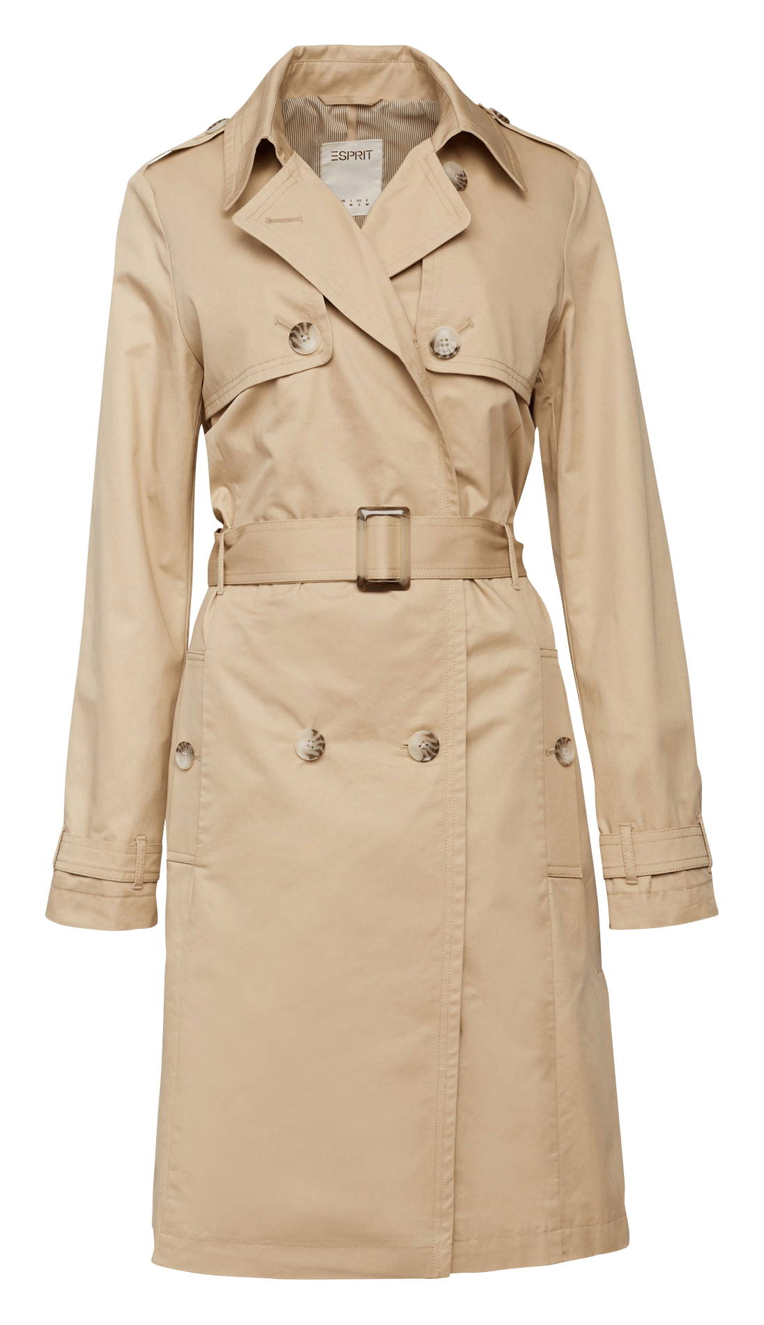 Gabardina De Algodón Con Cuello Clásico Sand Esprit - Mujer | Place des  Tendances