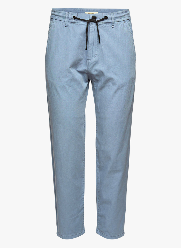 ESPRIT Pantalón chino de algodón y lino en azul