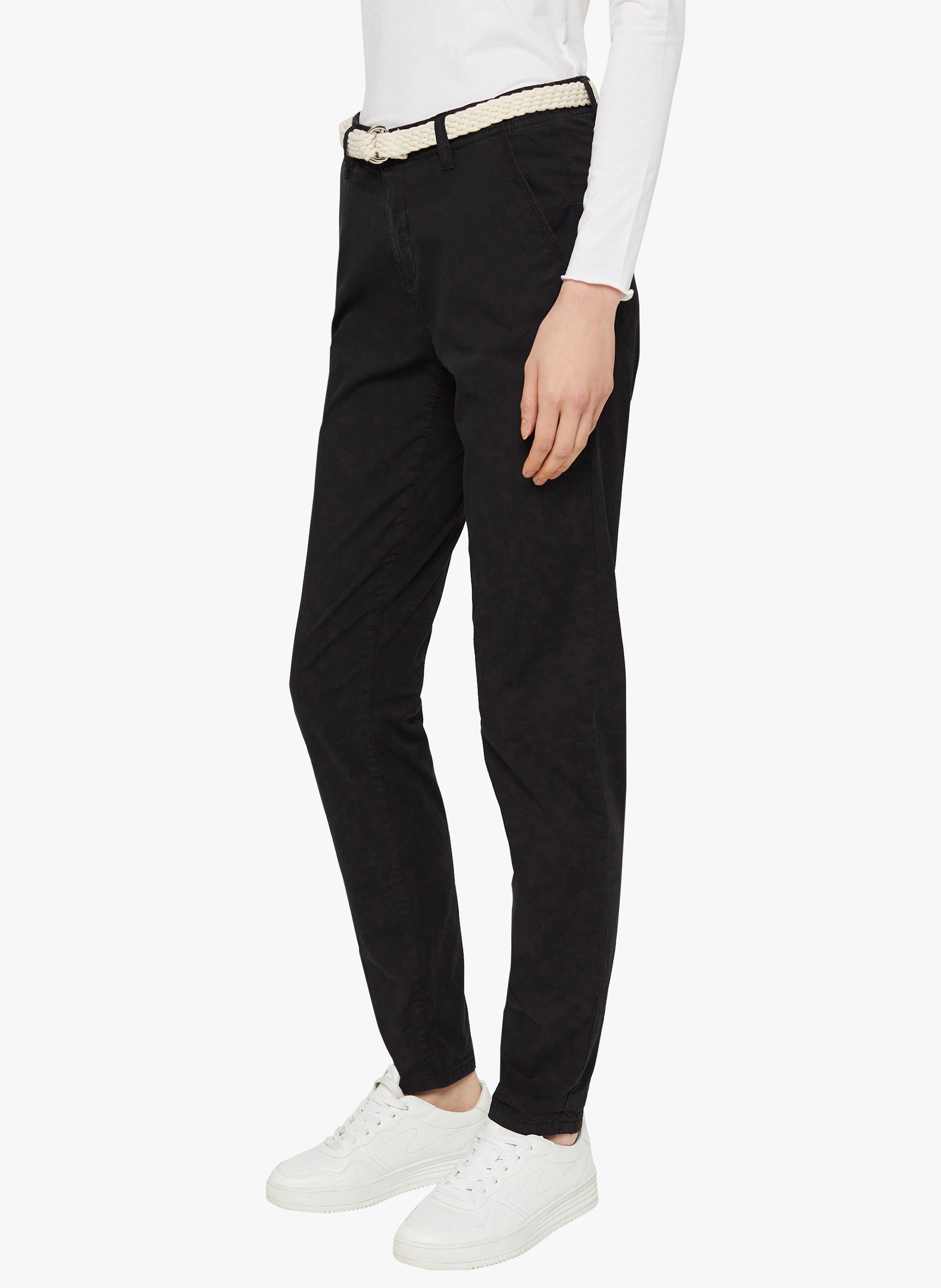 Pantalón Chino De Mezcla De Algodón Black Esprit - Mujer | Place des  Tendances