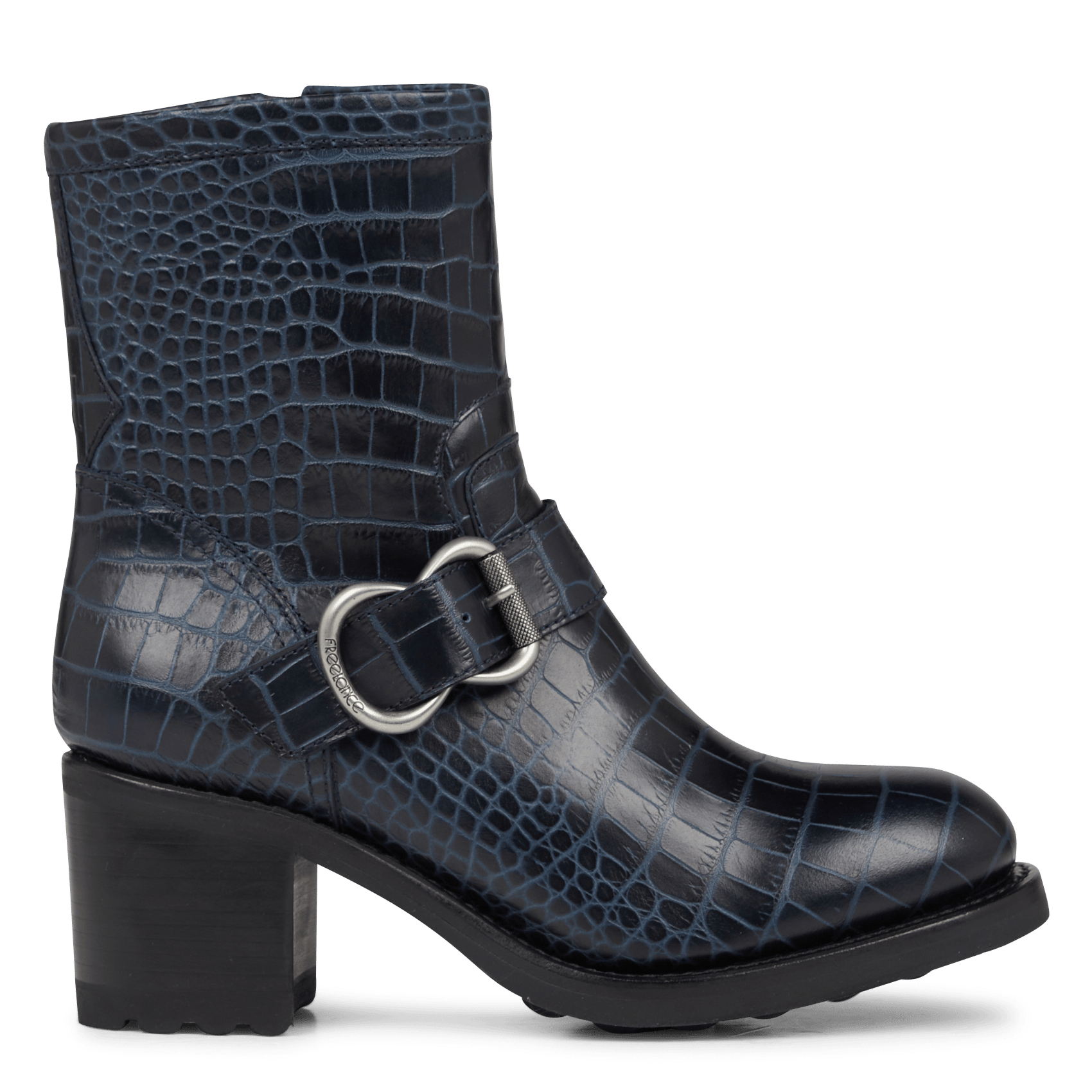 Botines Moteros De Piel Navy Free Lance - Mujer | Place des Tendances