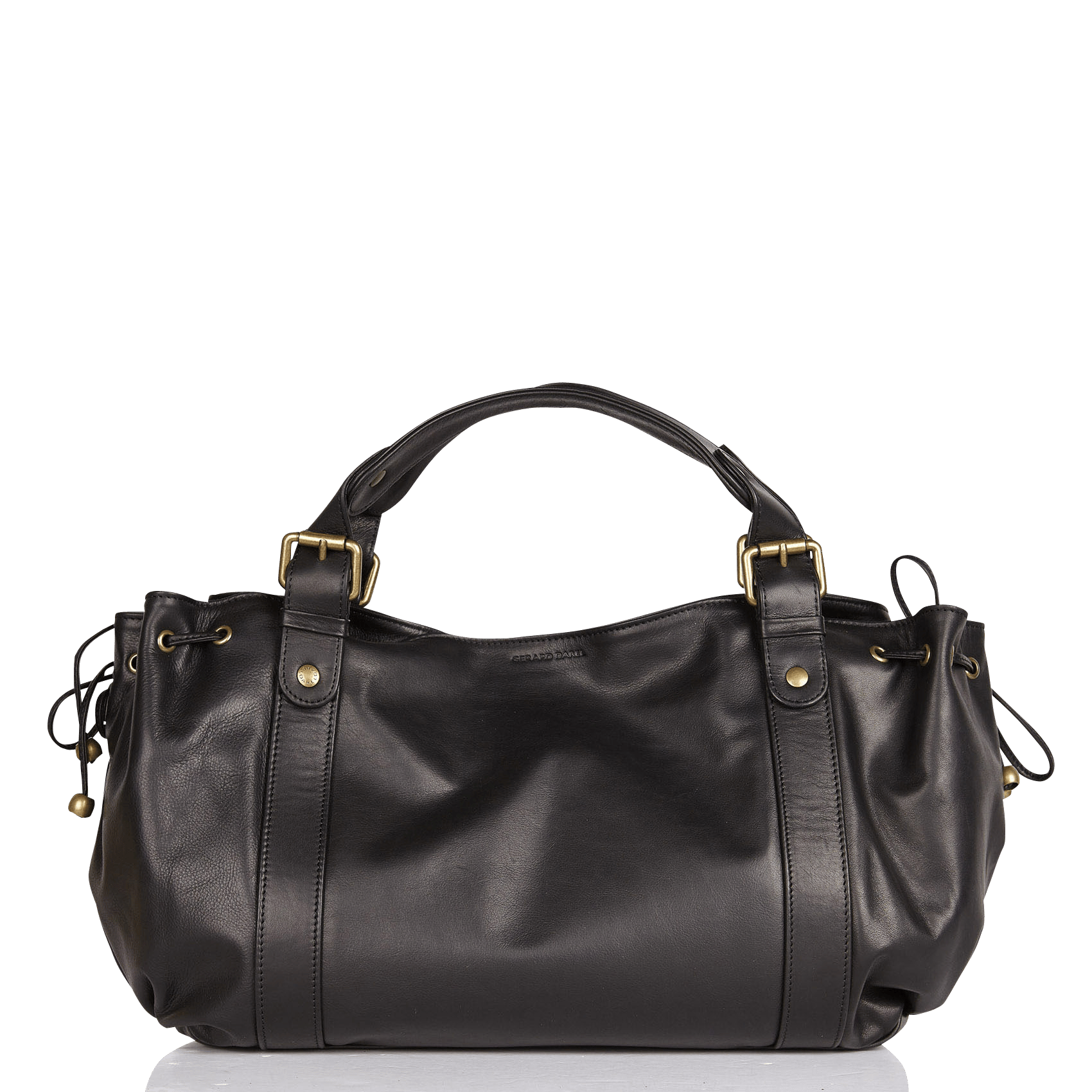 Bolso Shopper Tipo Baguette En Piel De Becerro Lisa Noir Gerard Darel -  Mujer | Place des Tendances