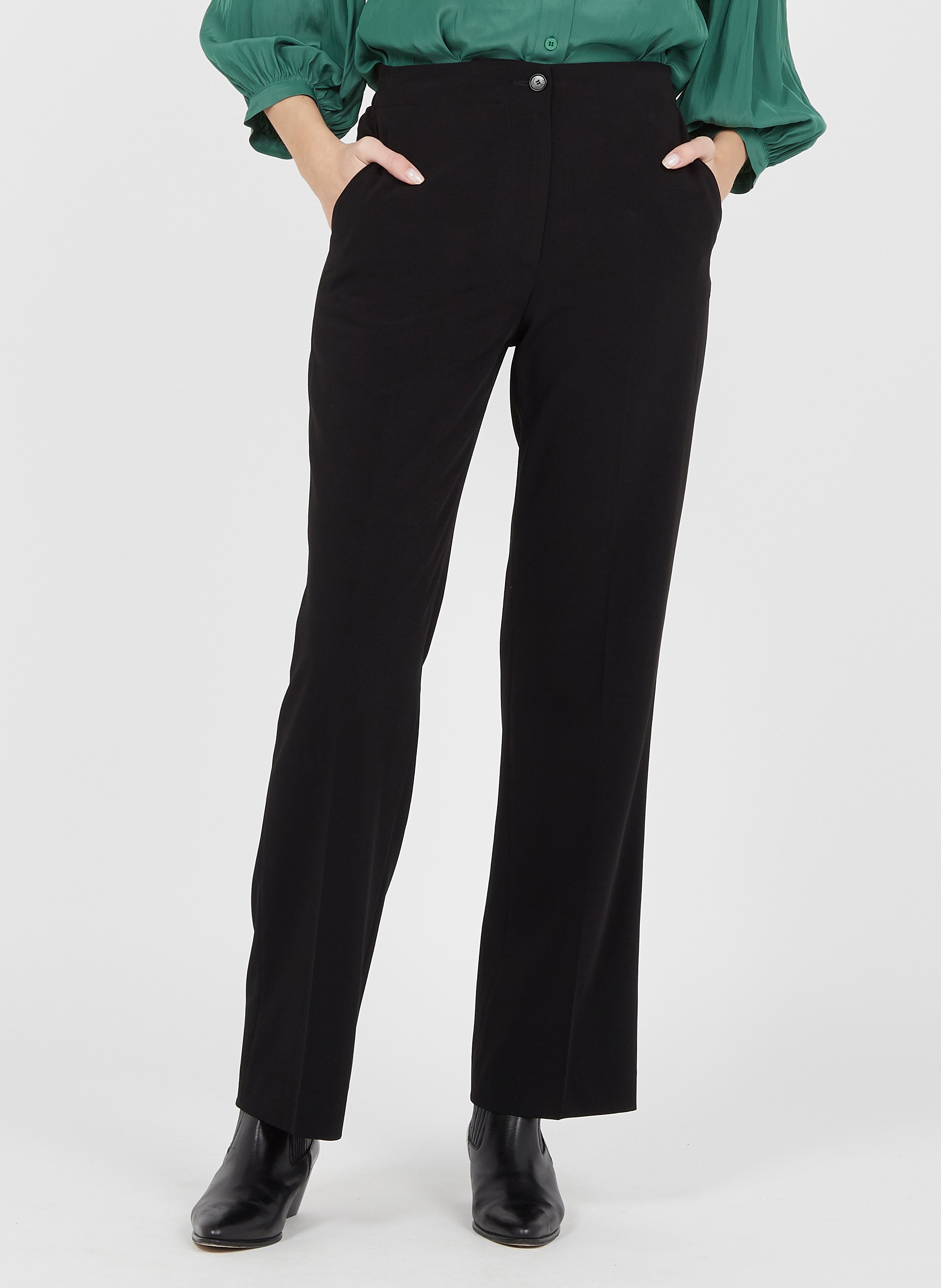 Pantalón Bootcut De Talle Alto De Crepé Noir Gerard Darel - Mujer | Place  des Tendances