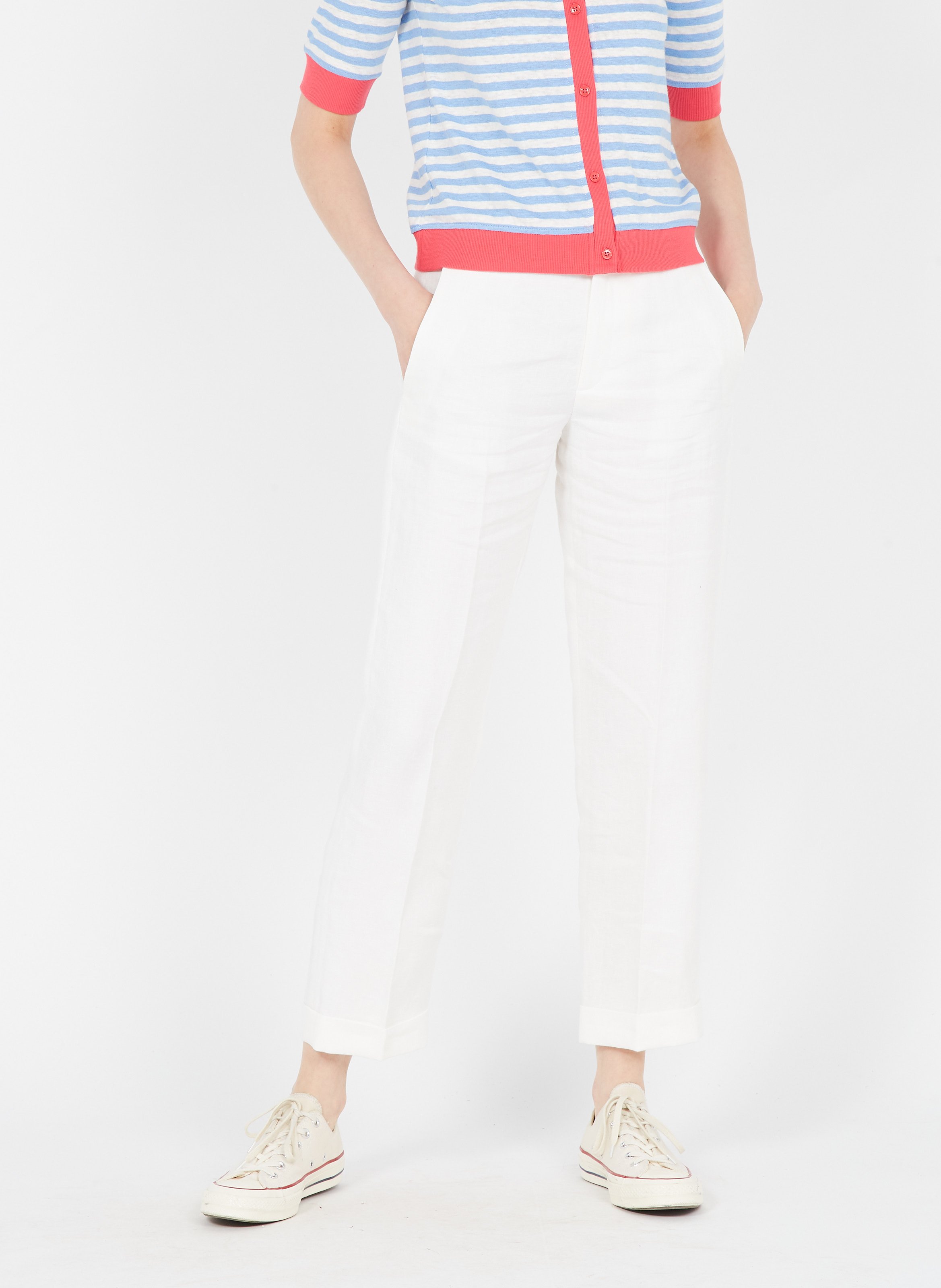 Pantalón Recto De Lino Ecru Gerard Darel - Mujer | Place des Tendances