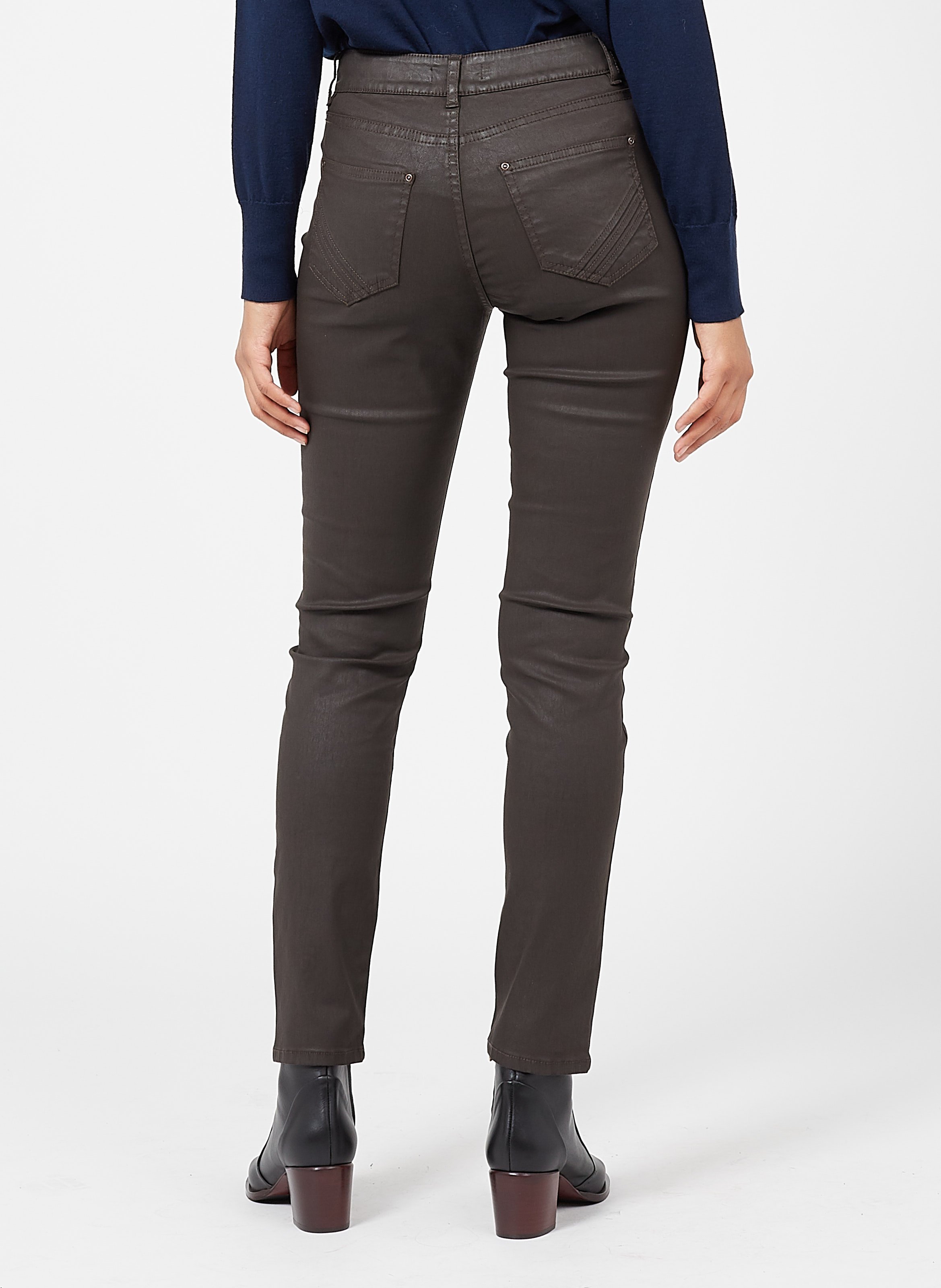 Pantalón Skinny Tiro Alto Mujer University Club - Marrón | Linio Chile -  UN195FA1AELRPLACL