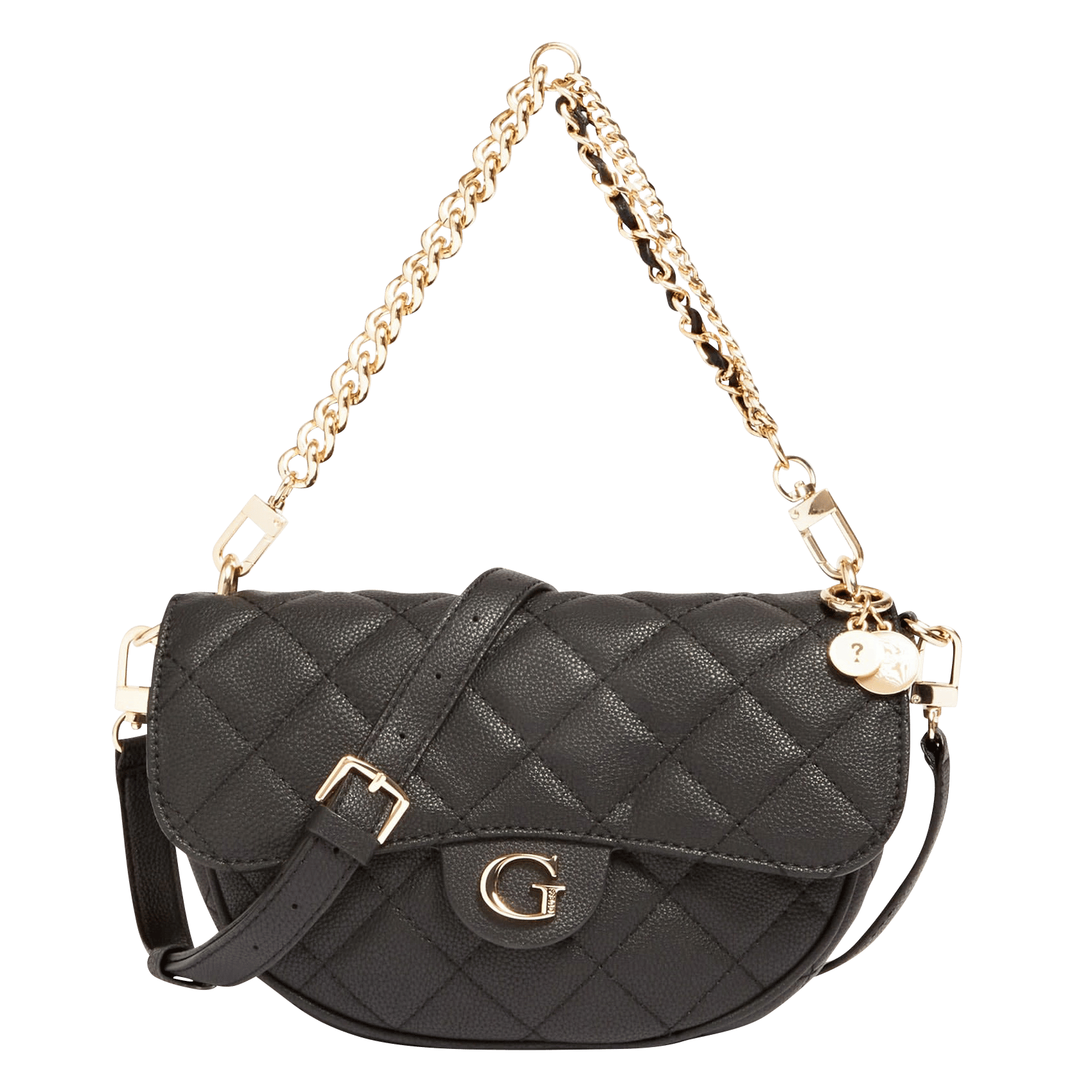 Bolso Al Hombro De Piel Acolchada Black Guess - Mujer | Place des Tendances