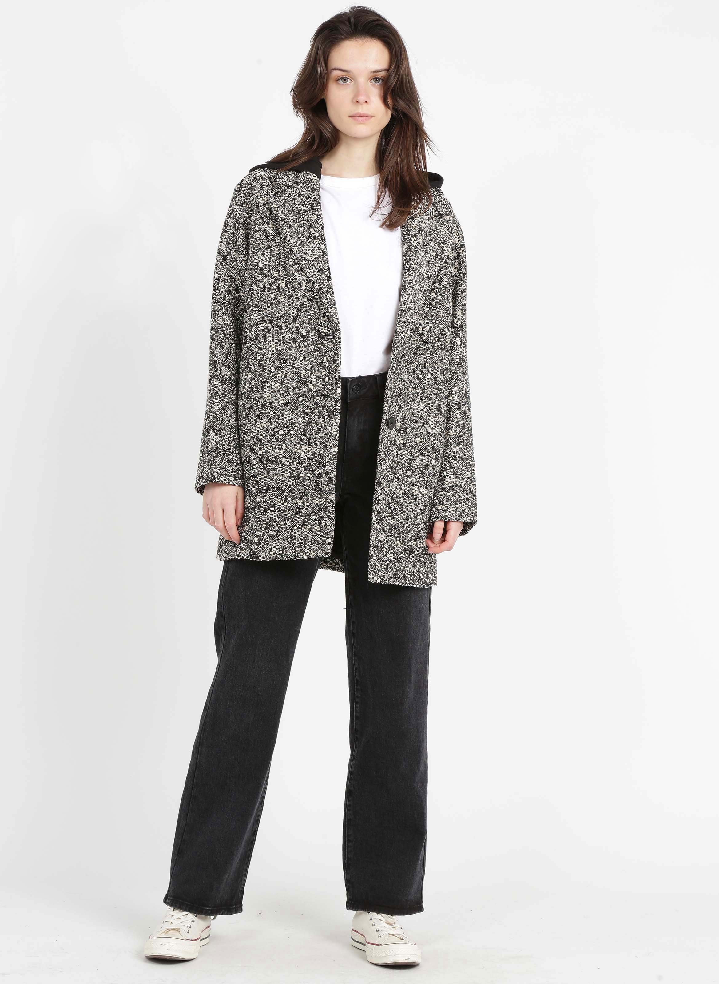 Abrigo Holgado Con Capucha Noir Ikks - Mujer | Place des Tendances
