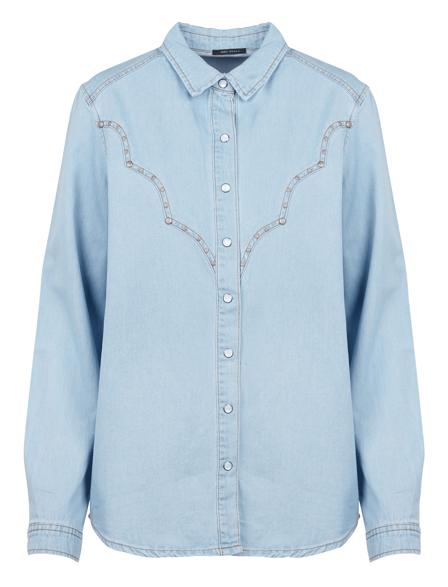 Camisa Vaquera De Algodón Bleu Acid Wash Ikks - Mujer | Place des Tendances