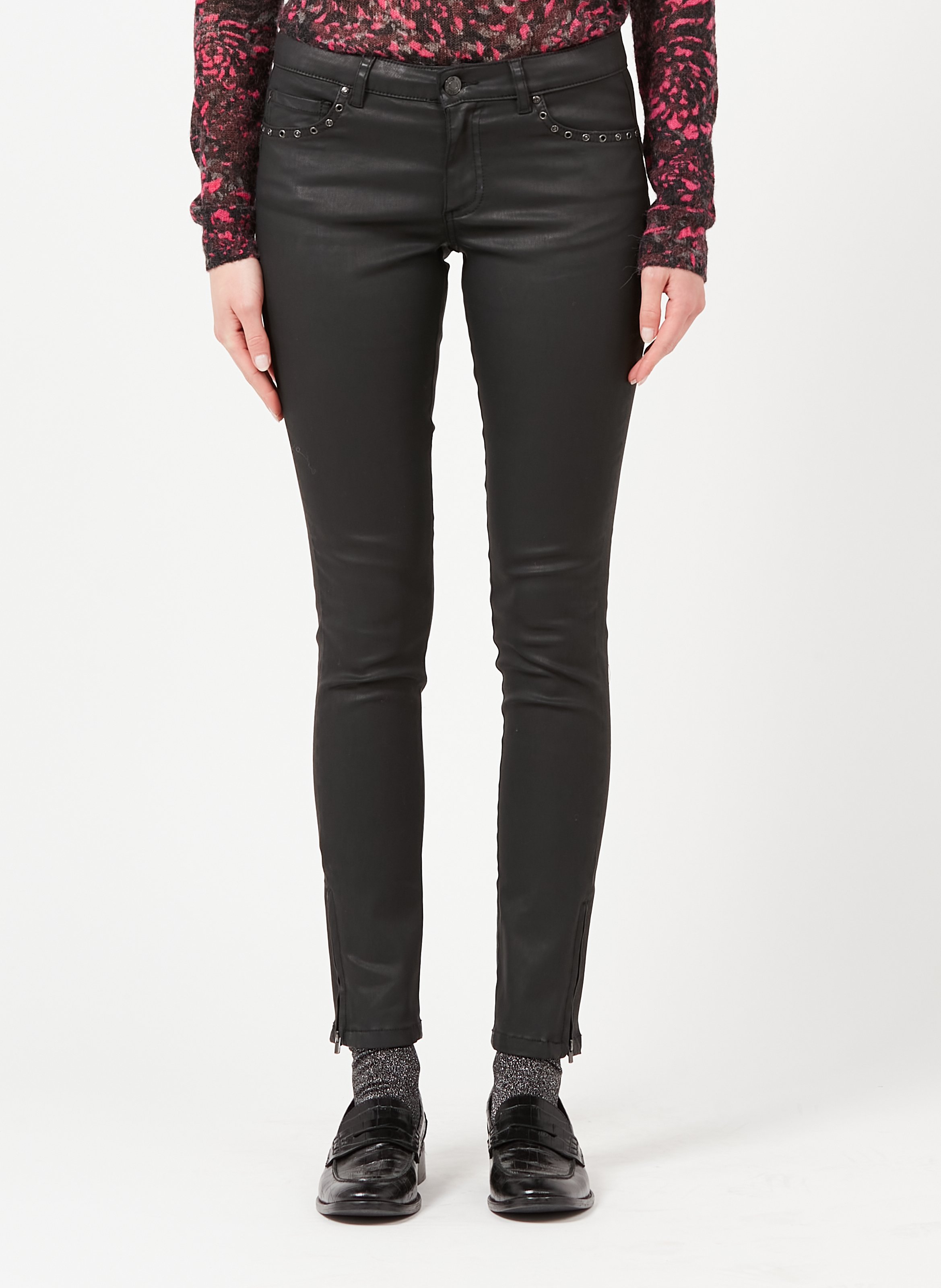 Rebajas Vaquero Slim Con Galones Adornados Noir Ikks - Mujer | Place des  Tendances