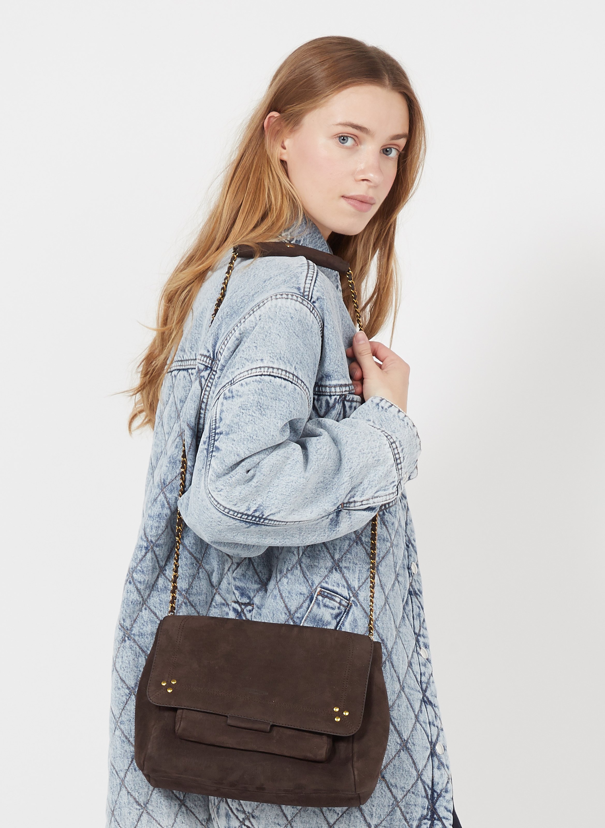 Bolso Bandolera Grande De Piel De Cocodrilo Croco Moka Jerome Dreyfuss -  Mujer | Place des Tendances