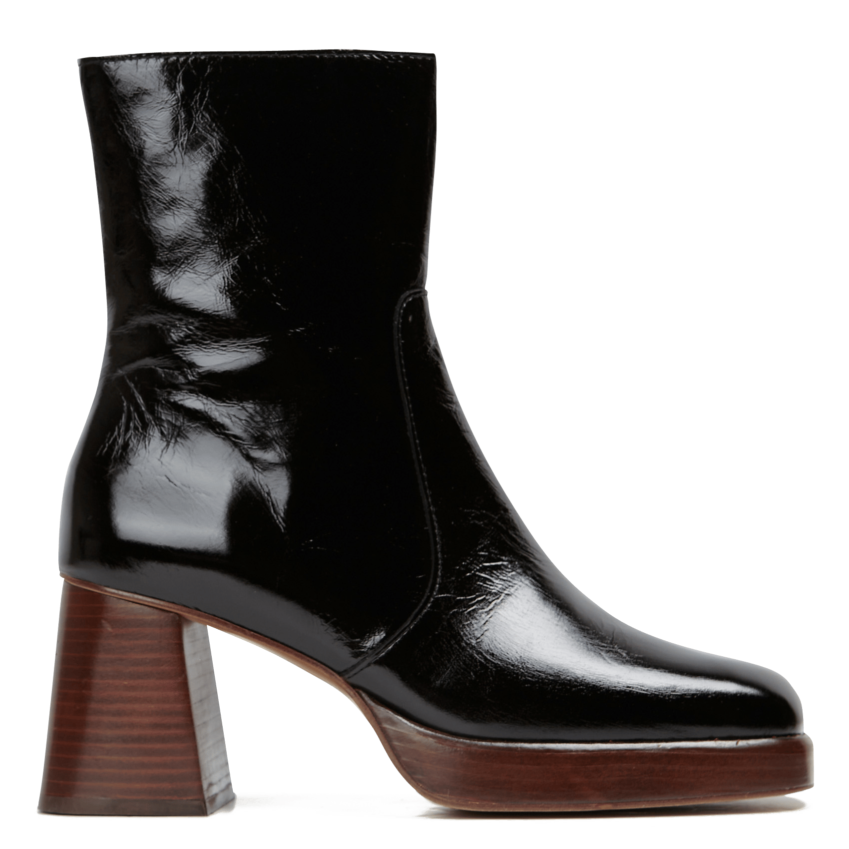 Botines De Charol Envejecido Con Tacón Noir Jonak - Mujer | Place des  Tendances