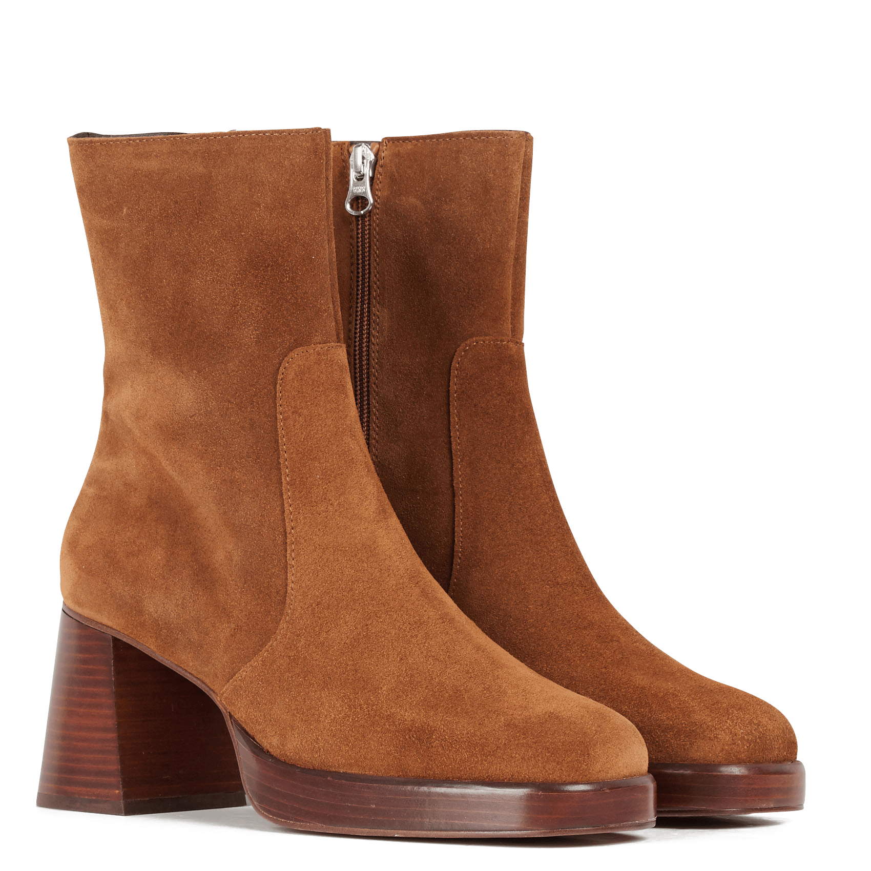 Botines De Piel Con Tacón Alto Y Plataforma Cognac Jonak - Mujer | Place  des Tendances