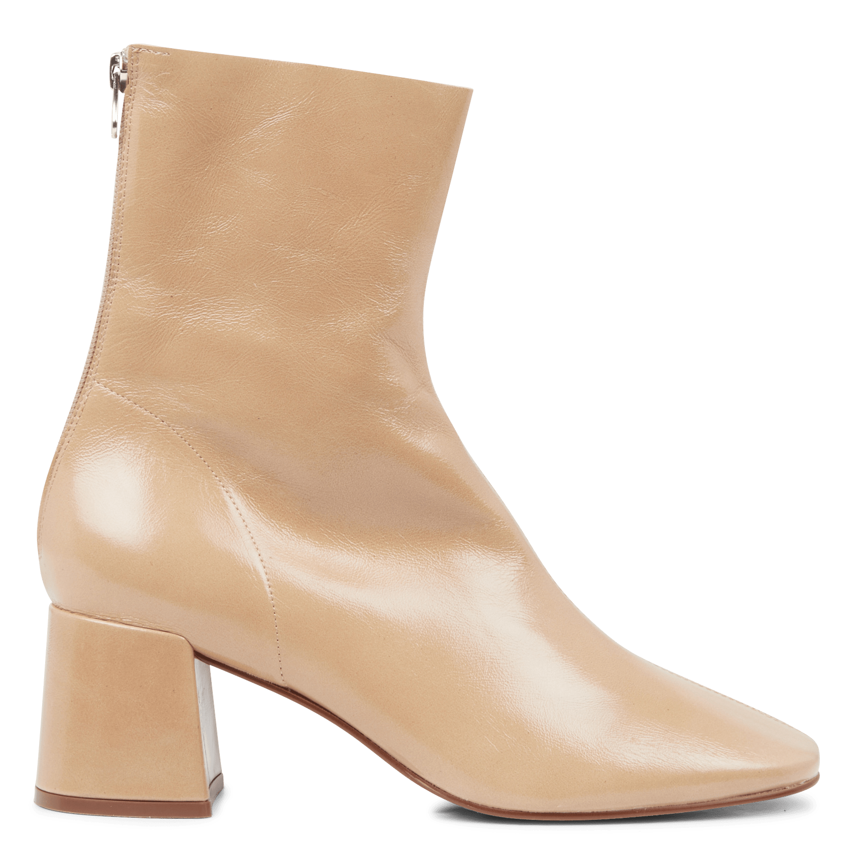 Online Botines Informales De Piel Tacon Ancho 5 cm Tacon Punta Redonda Beige  80920181008 - Ricici.com