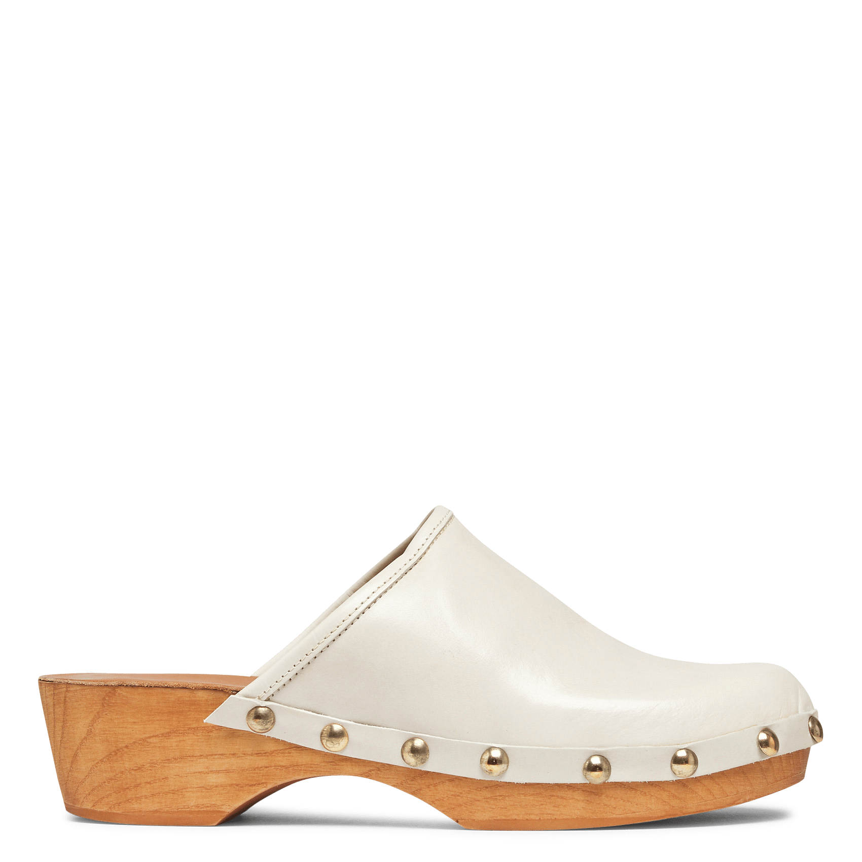 Zuecos De Piel Con Tachuelas Ecru Jonak - Mujer | Place des Tendances