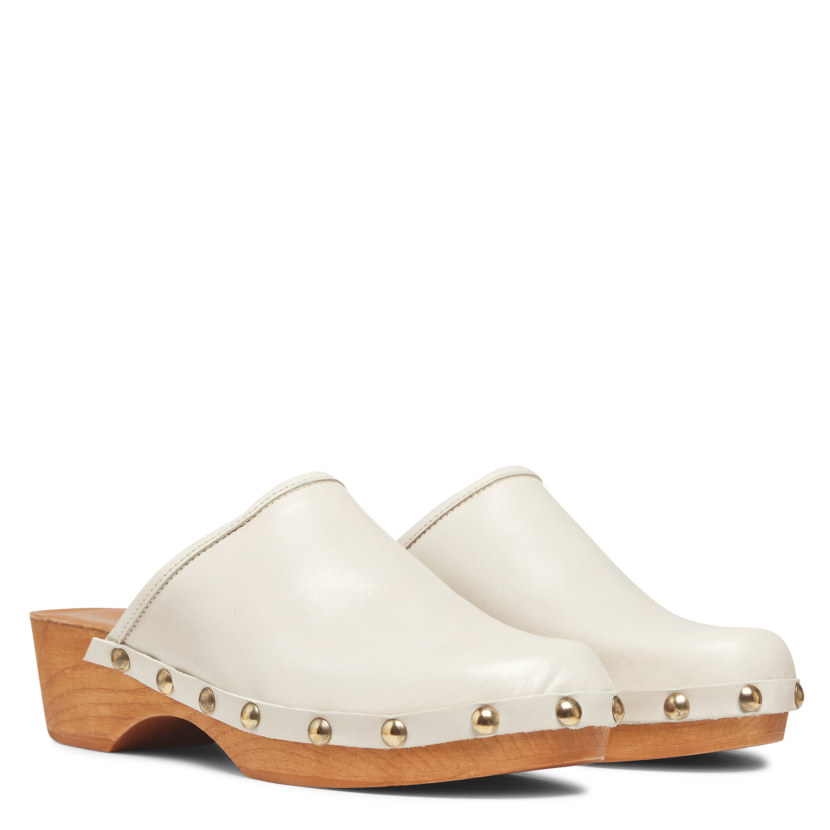 Zuecos De Piel Con Tachuelas Ecru Jonak - Mujer | Place des Tendances