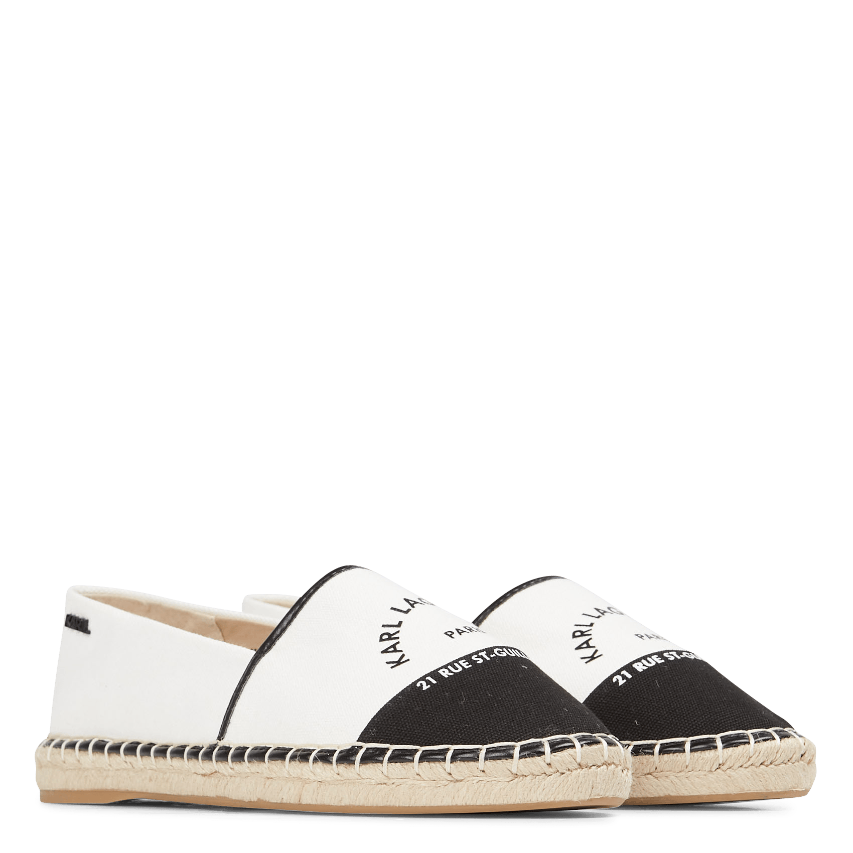 Alpargatas De Algodón Motivo White Canvas W/black Karl - Mujer | des