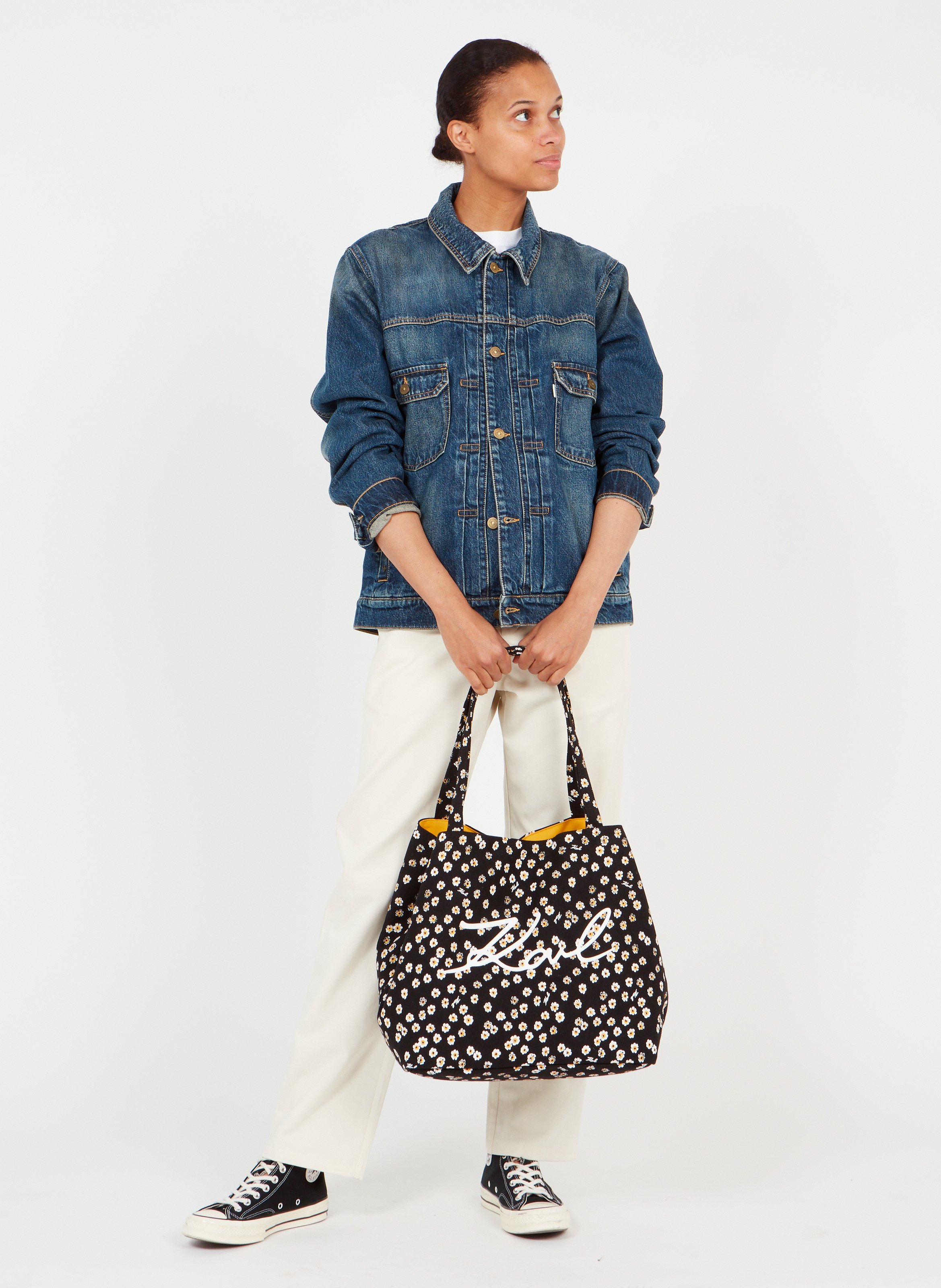 Bolso Shopper De Tela Floral Black-mult Karl Lagerfeld - Mujer | Place des  Tendances