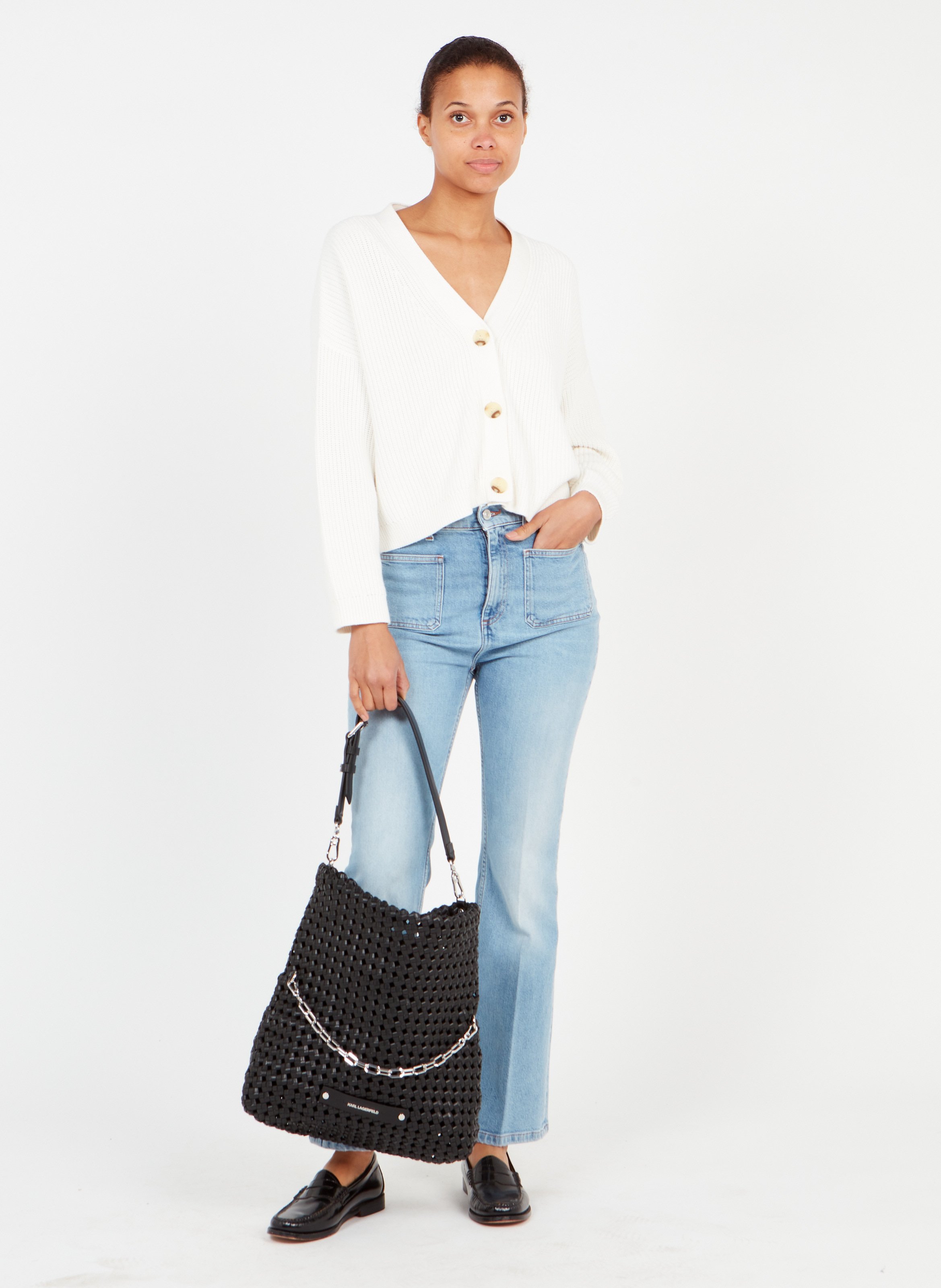 Bolso shopper pequeño de mujer troquelado en verde | Abbacino