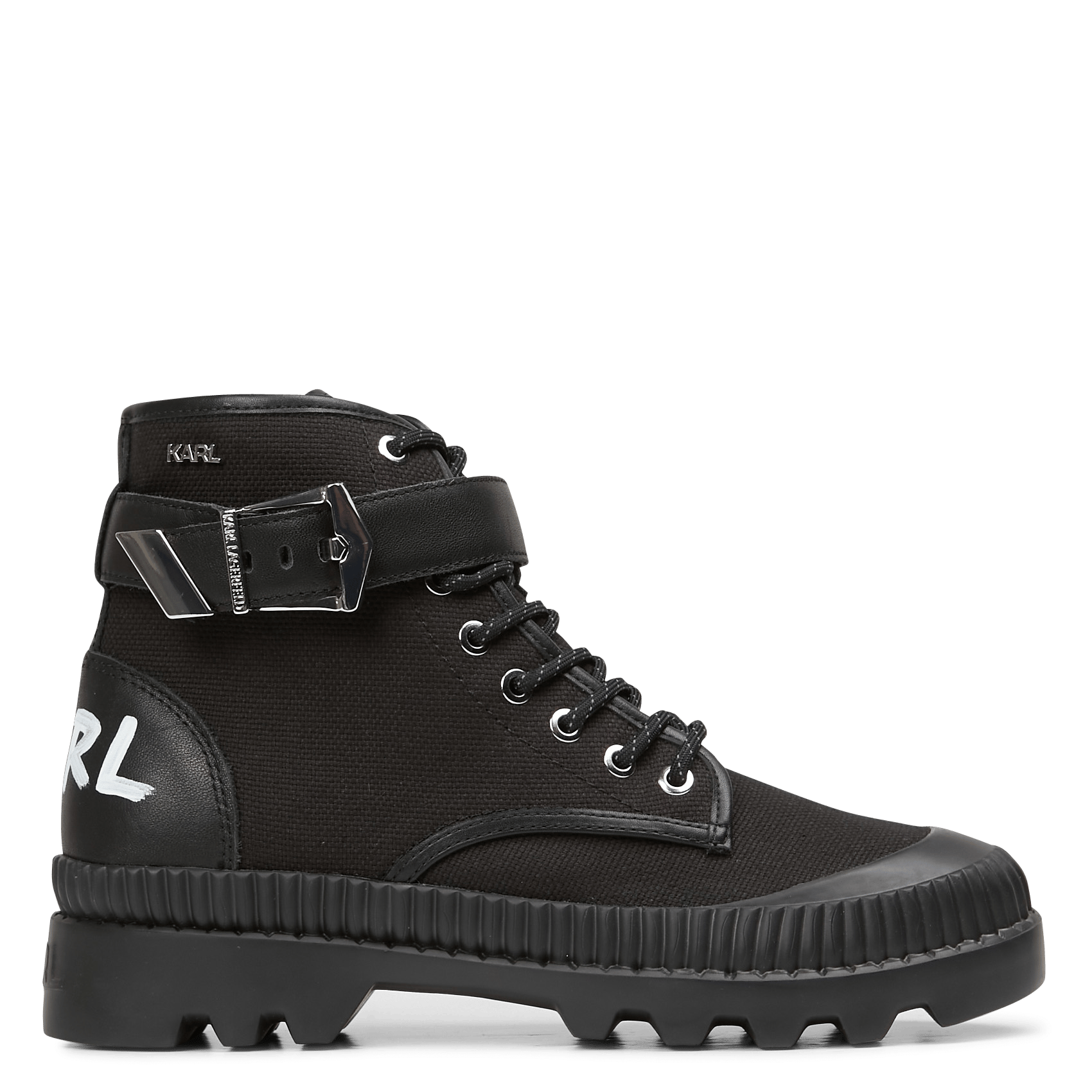 Botines Con Cordones Black Lthr \u0026 Textile Karl Lagerfeld - Mujer | Place  des Tendances