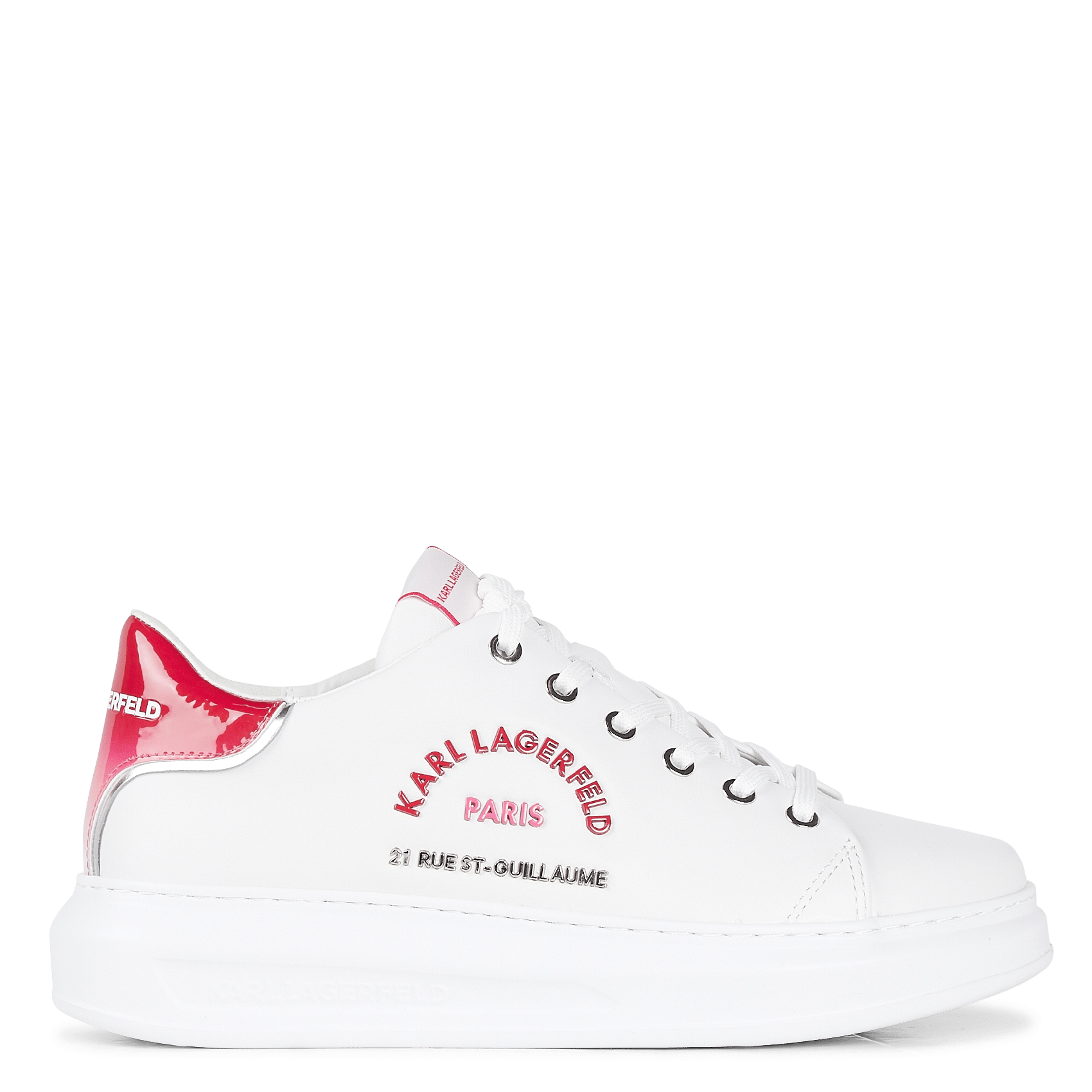 Zapatillas Bajas De Piel White Lthr W Pink Karl Lagerfeld - Mujer | Place  des Tendances