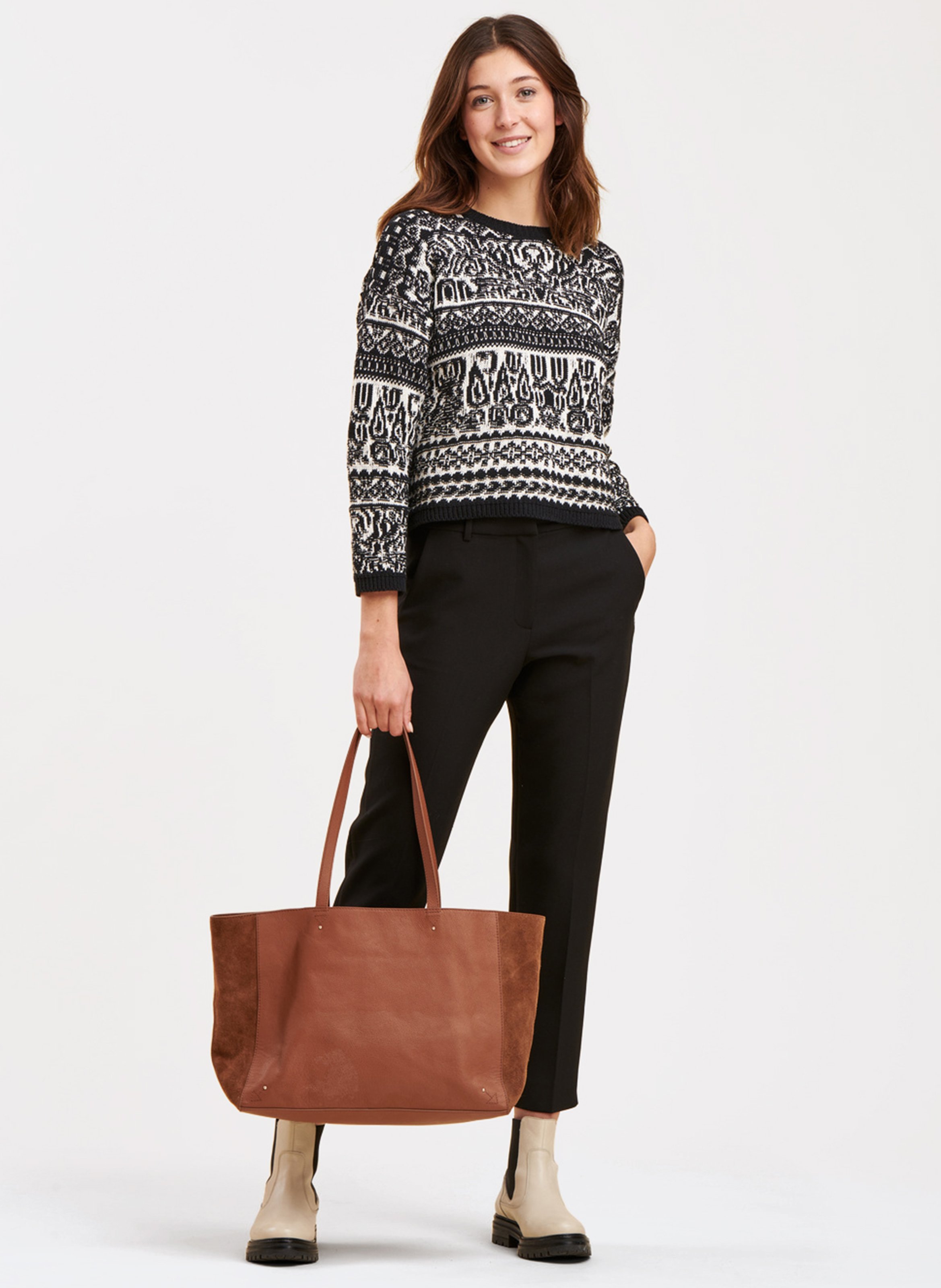 Bolso Shopper De Piel Camel La Fee Maraboutee - Mujer | Place des Tendances