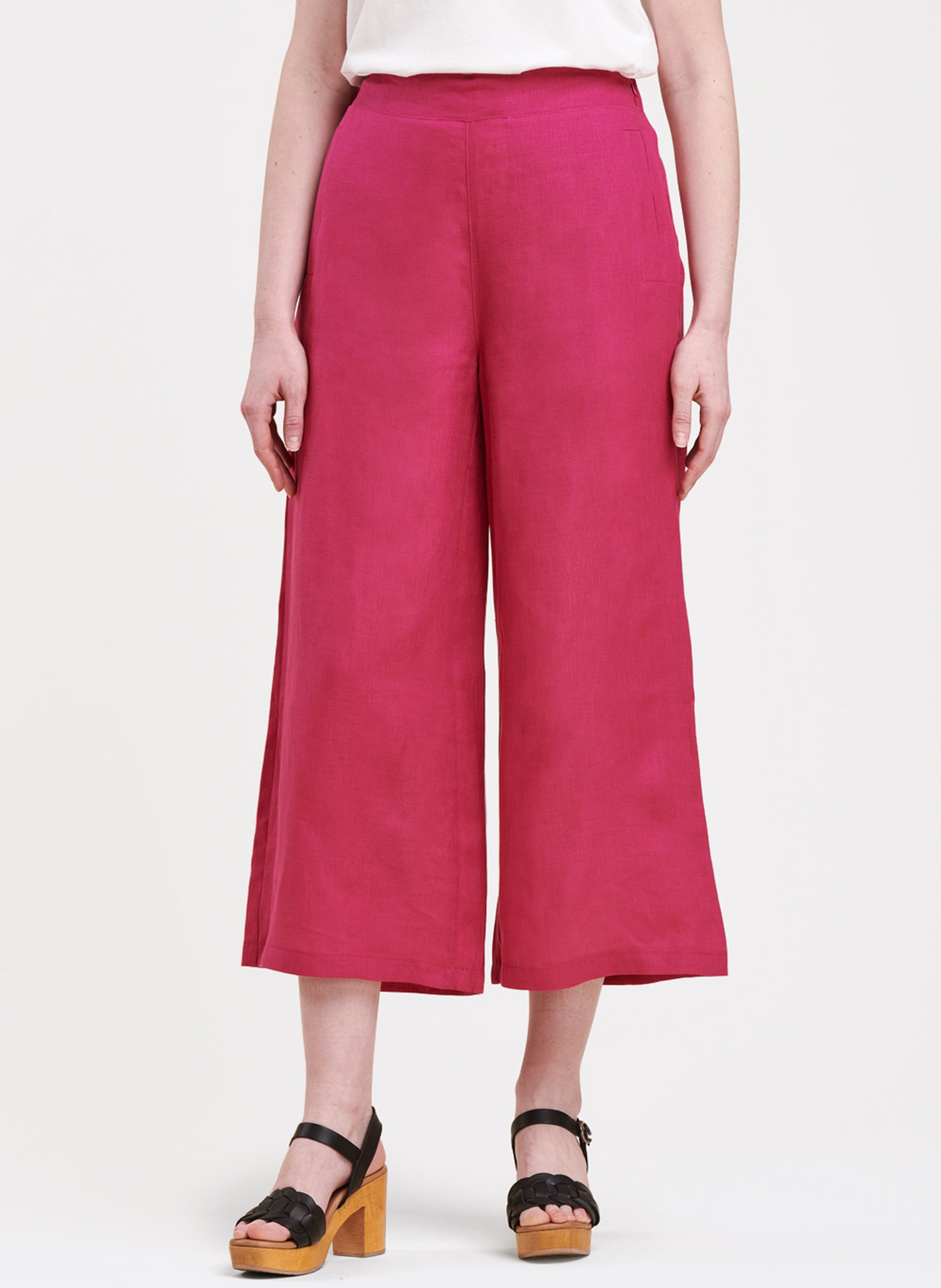 Pantalón Culotte De Lino Y Talle Alto Groseille La Fee Maraboutee - Mujer |  Place des Tendances