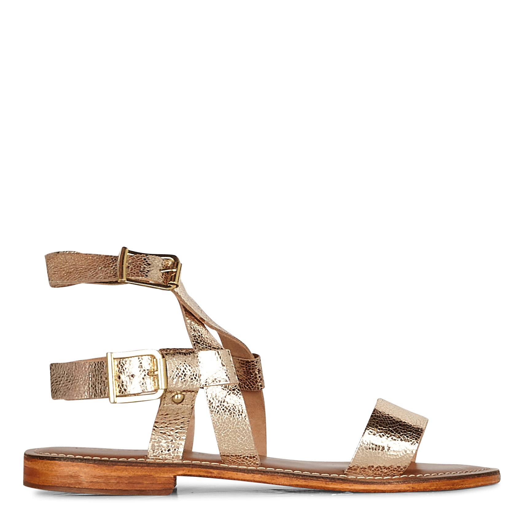 Sandalias Planas De Piel Metalizadas Dore La Fee Maraboutee - Mujer | Place  des Tendances