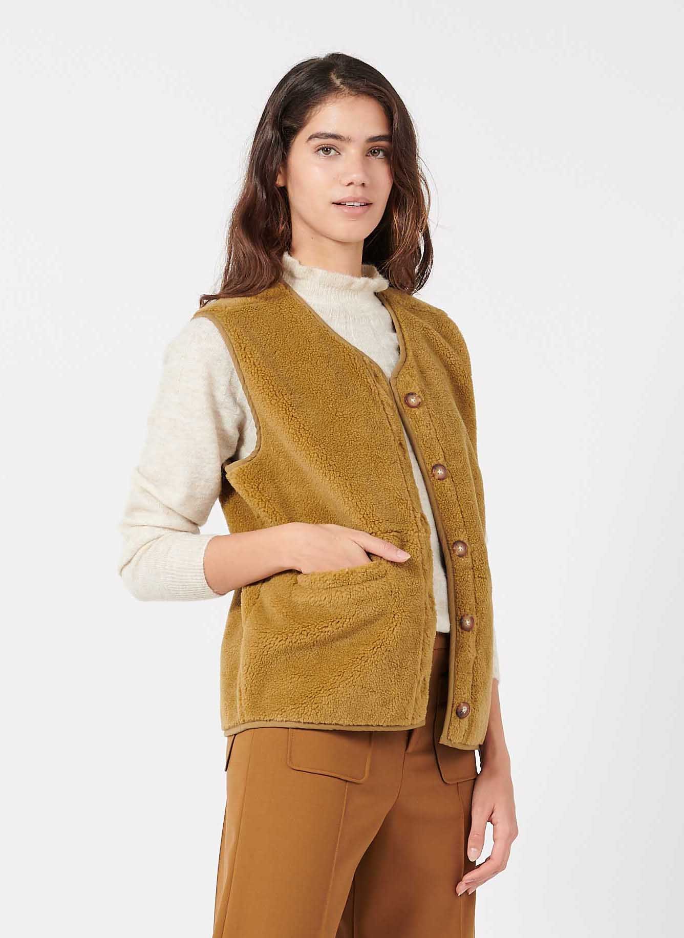 chaleco borreguito mujer