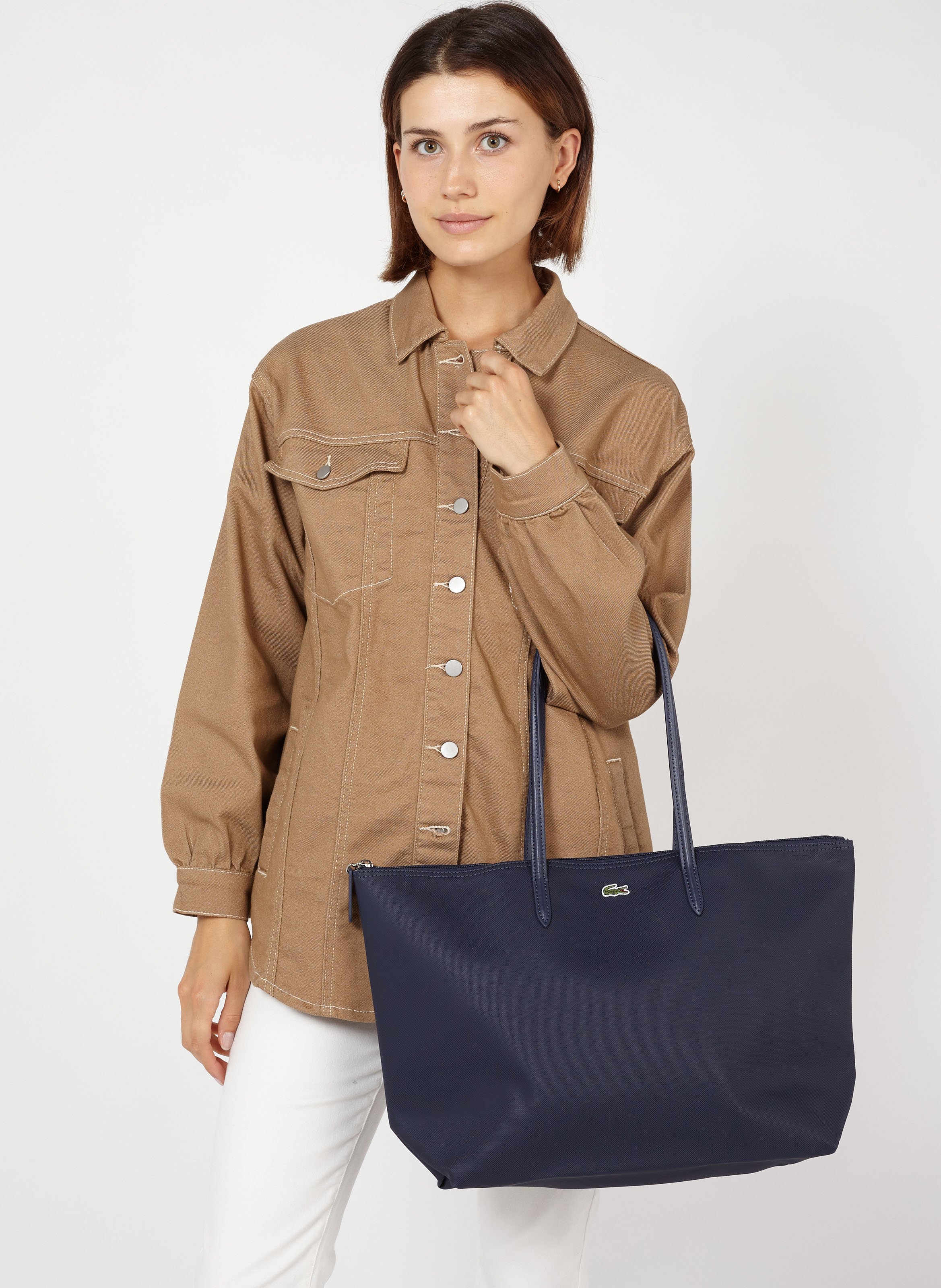 Bolso Shopper De Lona Impermeable Marine/tenebres-pegase Lacoste - Mujer |  Place des Tendances
