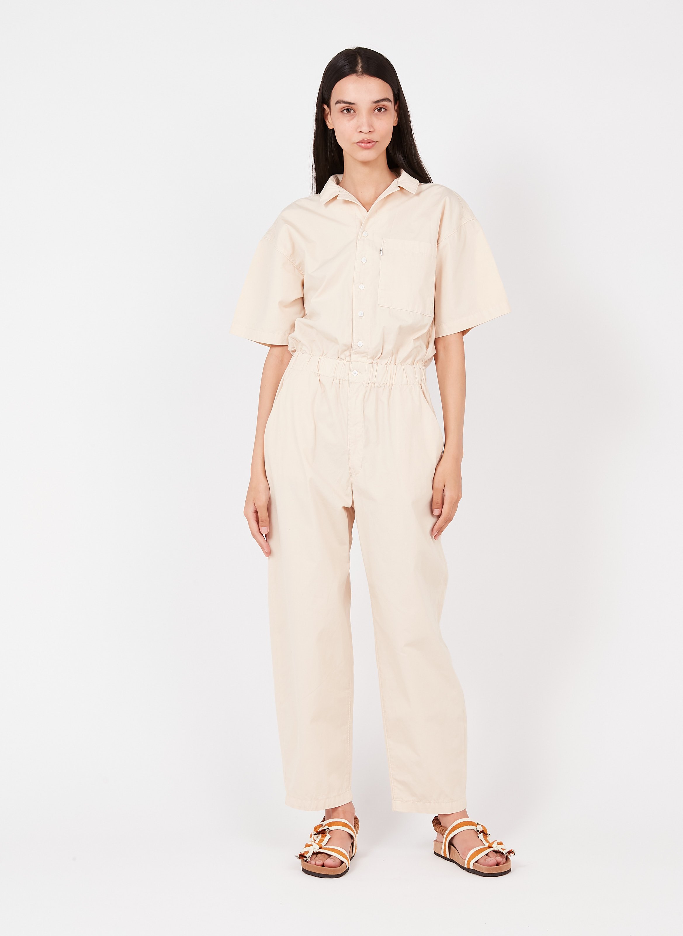 Mono De Algodón Con Cuello Clásico Ecru Levi's - Mujer | Place des Tendances